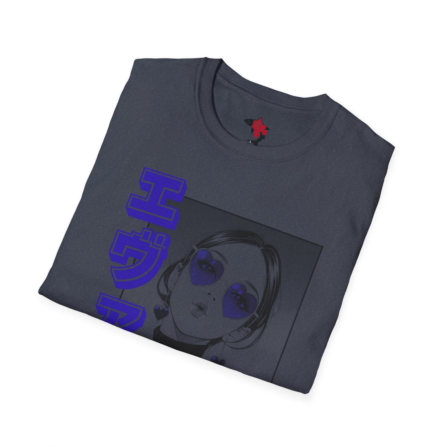 Saku Same - Eva - Anime Girl Graphic Tee with Japanese Text - Eva - 'エヴァ' Portrait T-Shirt