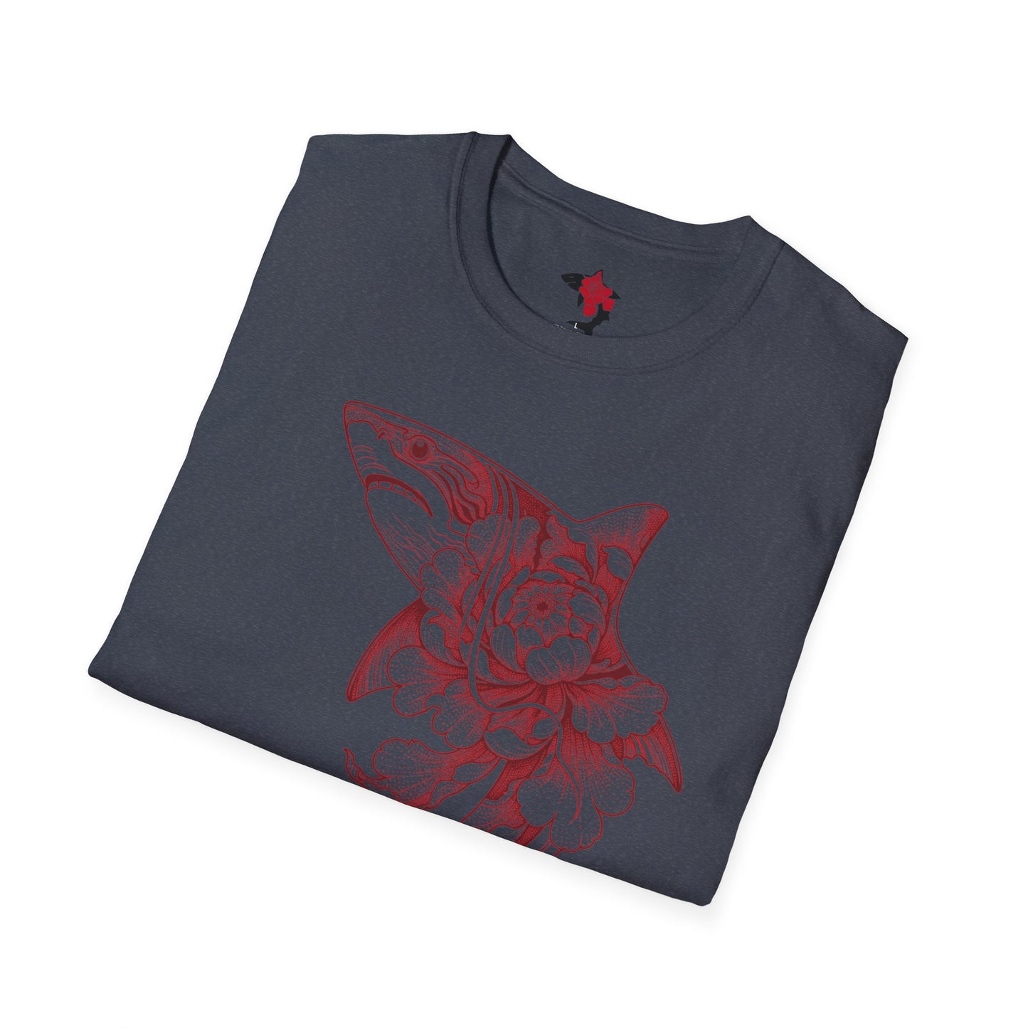 Saku Same - Blooming Shark T-Shirt - Rose Tattoo Style Graphic Tee