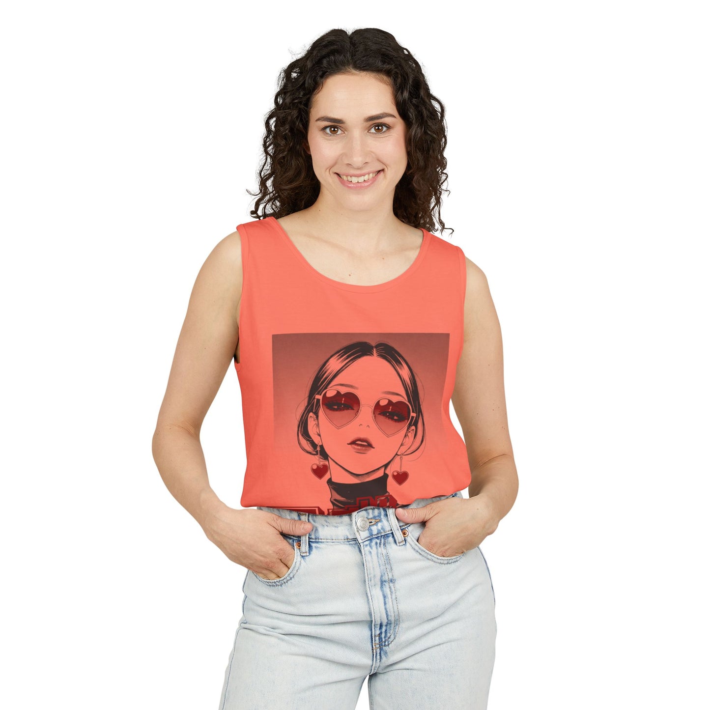 Saku Same - Eva - Anime Girl Graphic Tank — 'エヴァ' Retro Manga Portrait