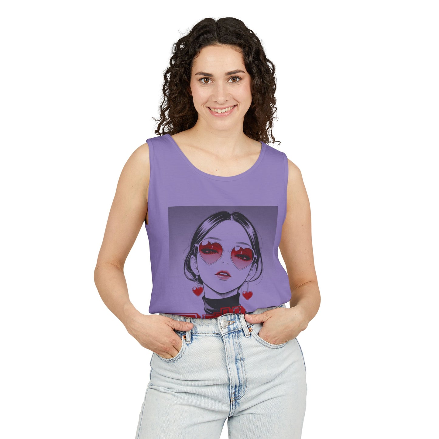 Saku Same - Eva - Anime Girl Graphic Tank — 'エヴァ' Retro Manga Portrait