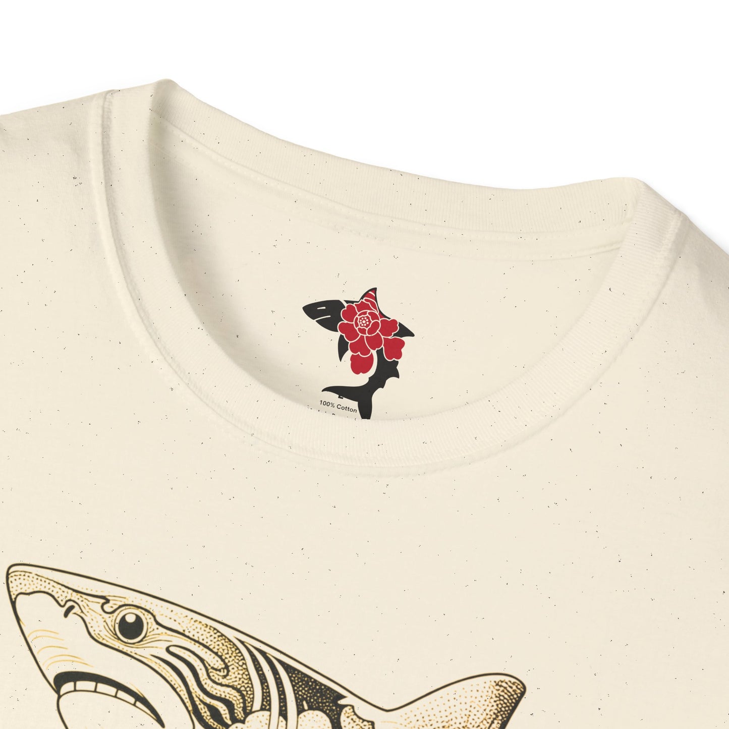 Saku Same - Blooming Shark Graphic T-Shirt - Pink Peony Shark Tee