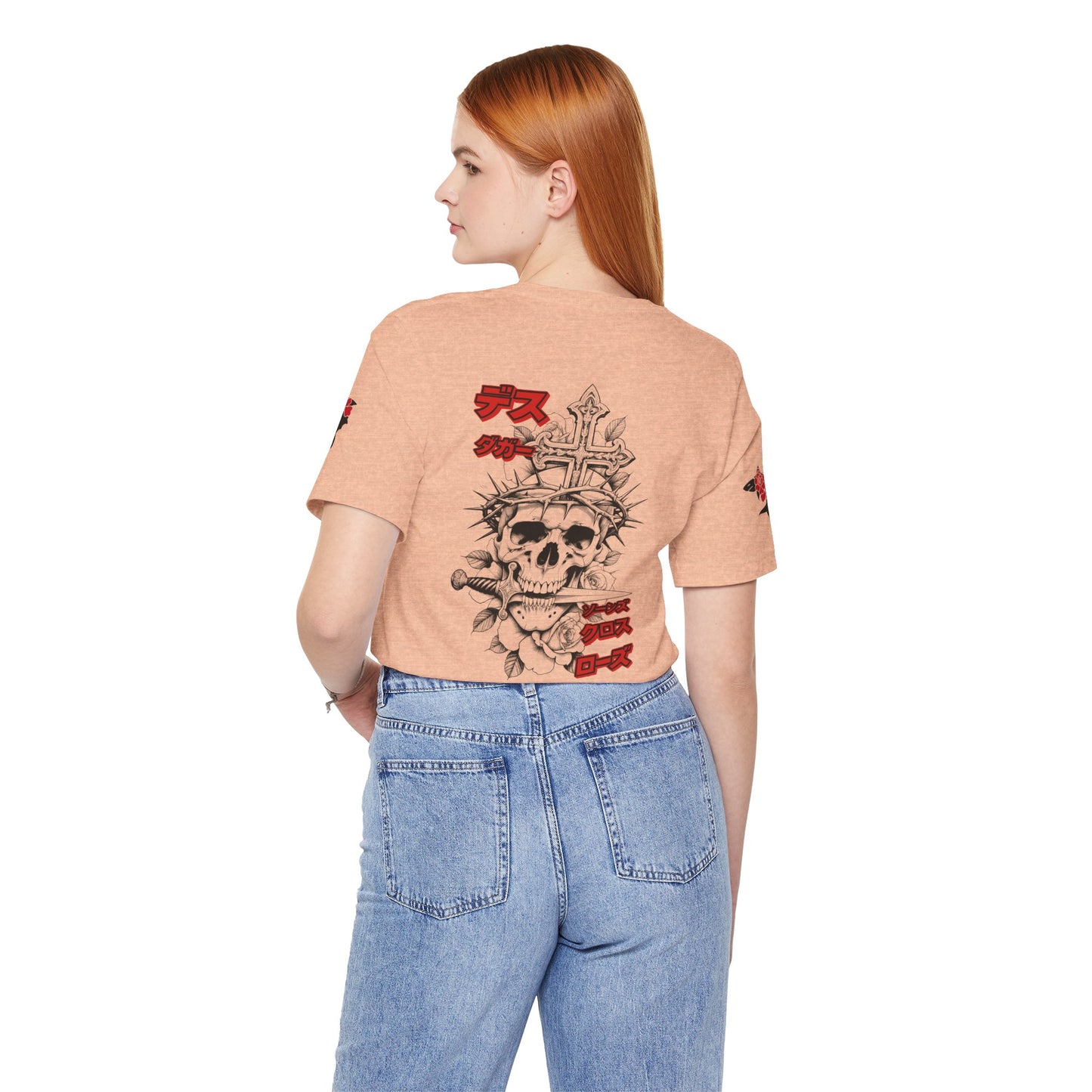 Saku Same - Skull & Rose Japanese Gothic Graphic T-Shirt