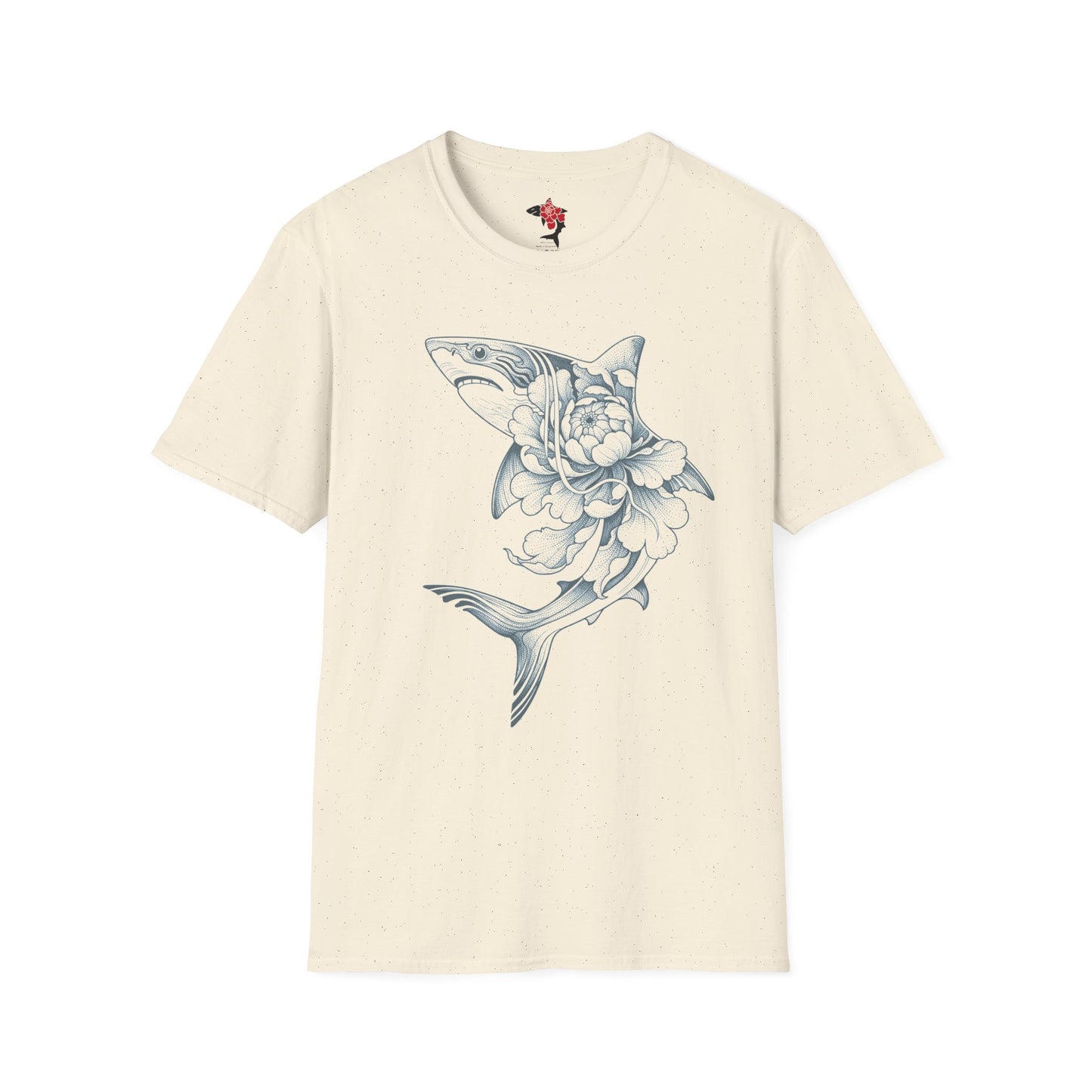 Saku Same - Blooming Shark Graphic Tee - Coastal Tattoo-Inspired T-Shirt