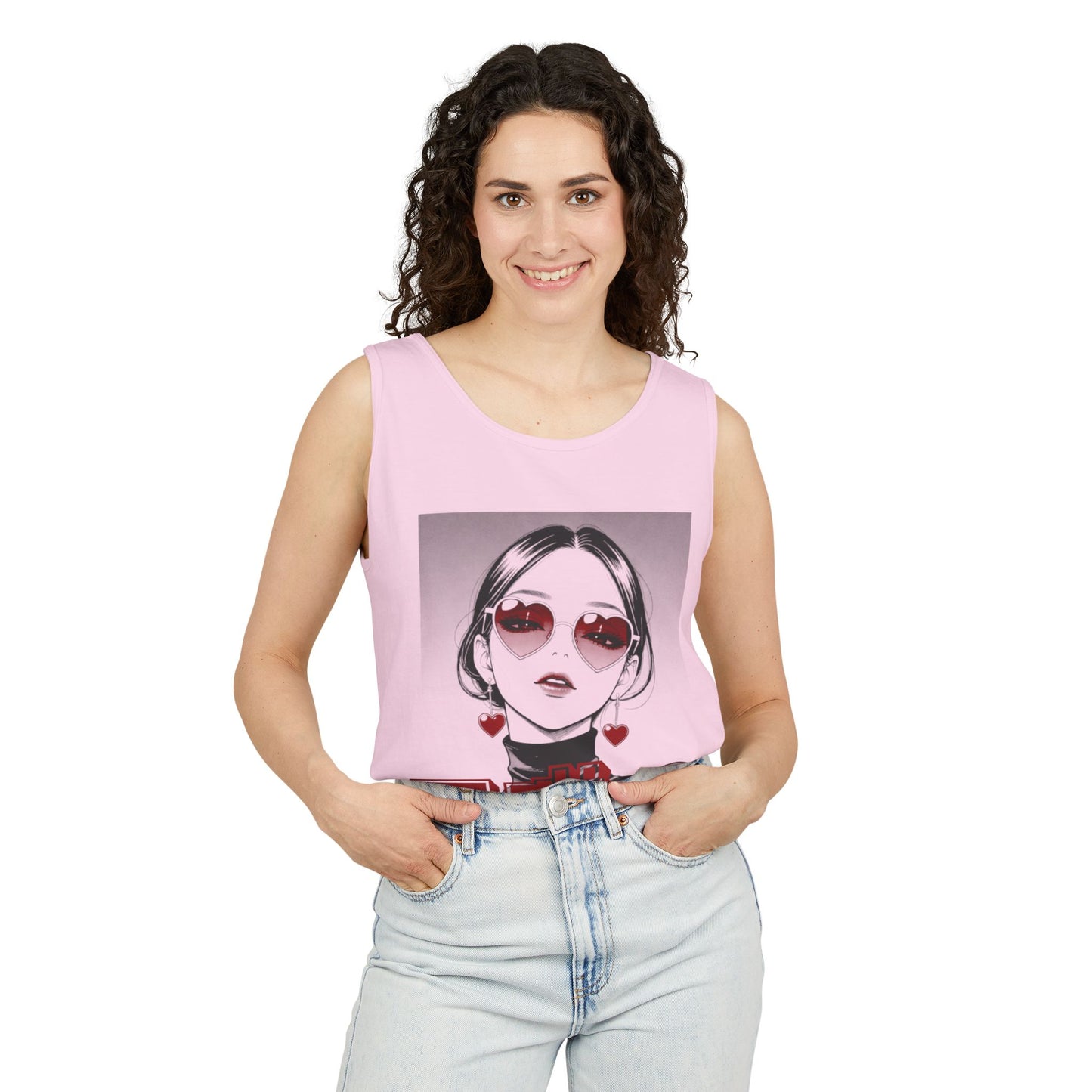 Saku Same - Eva - Anime Girl Graphic Tank — 'エヴァ' Retro Manga Portrait