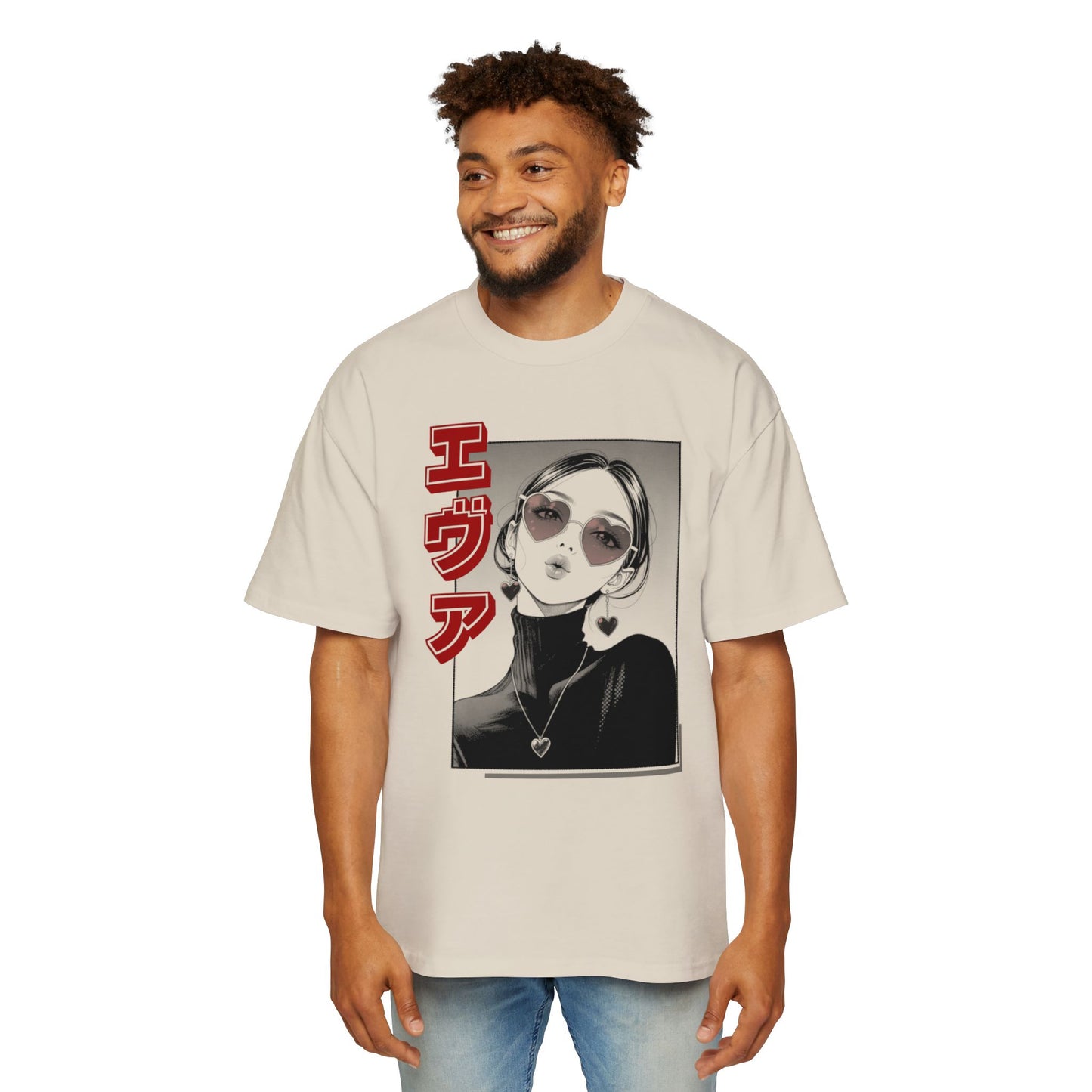 Saku Same "EVA" Japanese Text Oversized T-Shirt