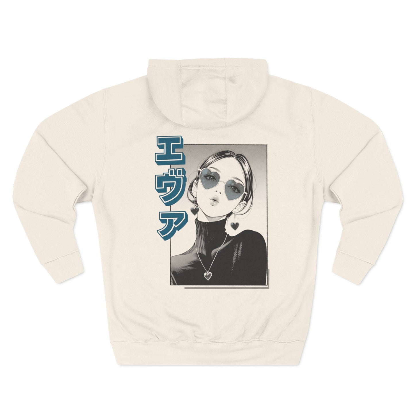 Saku Same - Eva - Anime Girl Portrait Hoodie  "エヴァ" Graphic Fleece Hoodie
