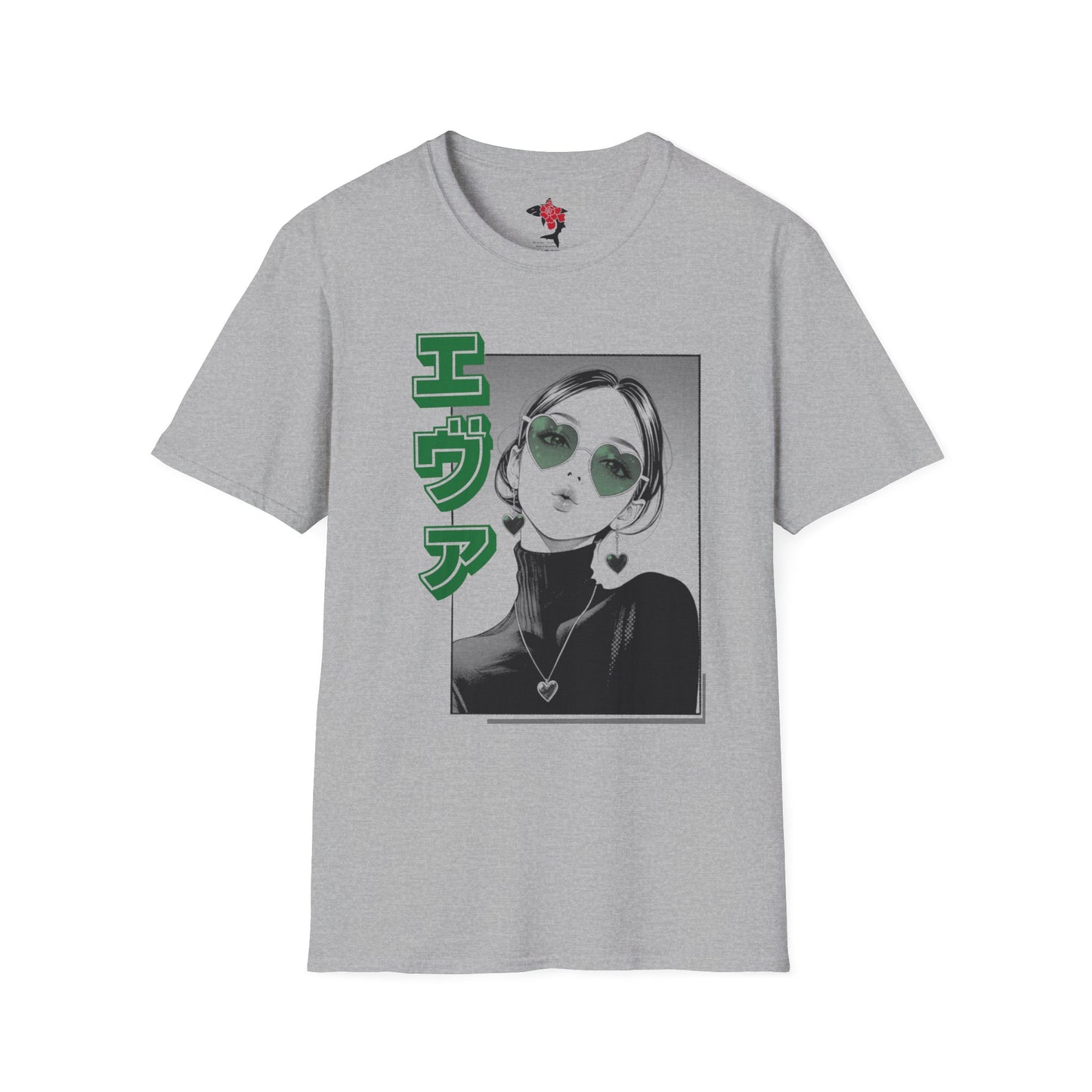 Saku Same - Eva - Anime Girl Graphic Tee with Japanese Text — 'Eva' Retro Aesthetic T-Shirt