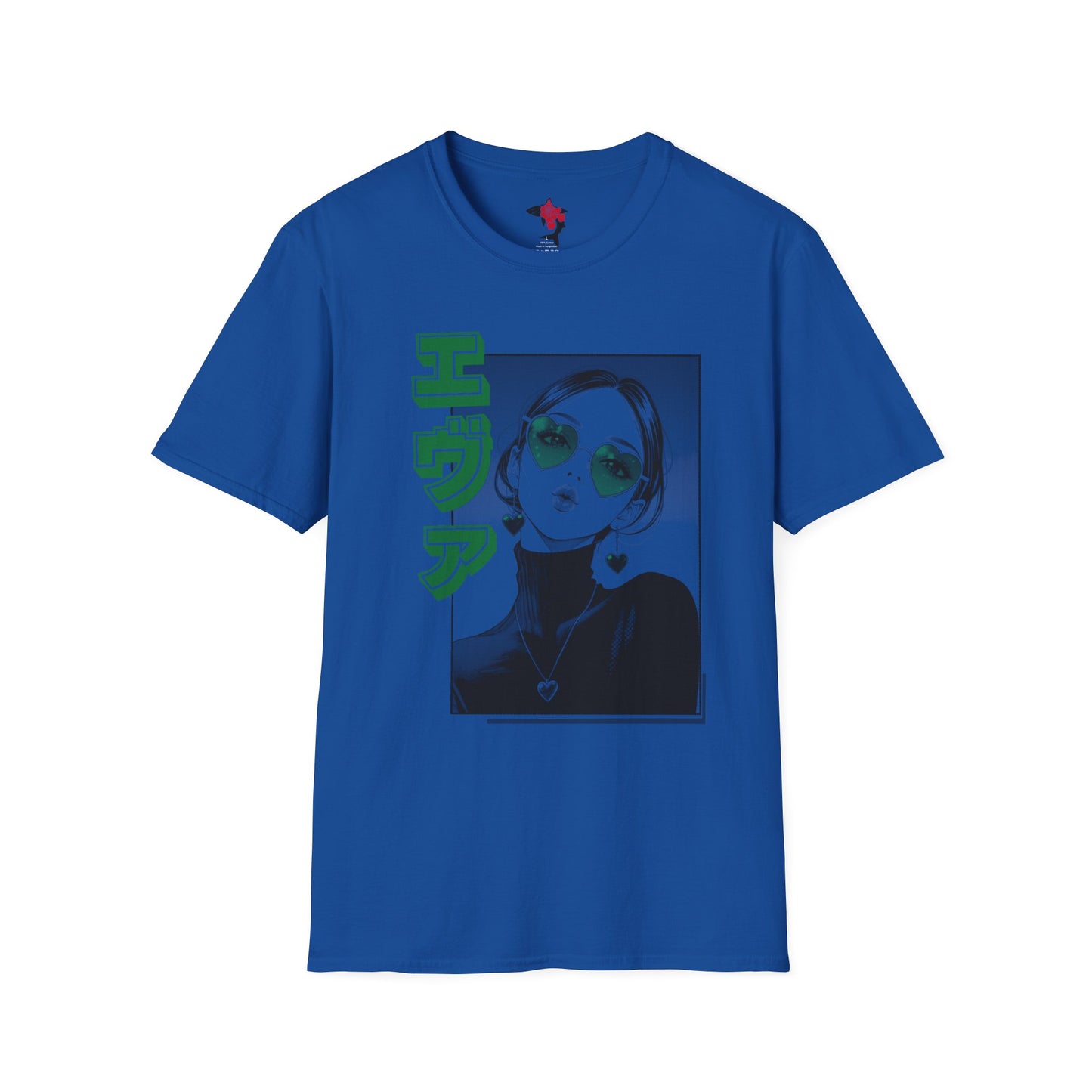 Saku Same - Eva - Anime Girl Graphic Tee with Japanese Text — 'Eva' Retro Aesthetic T-Shirt