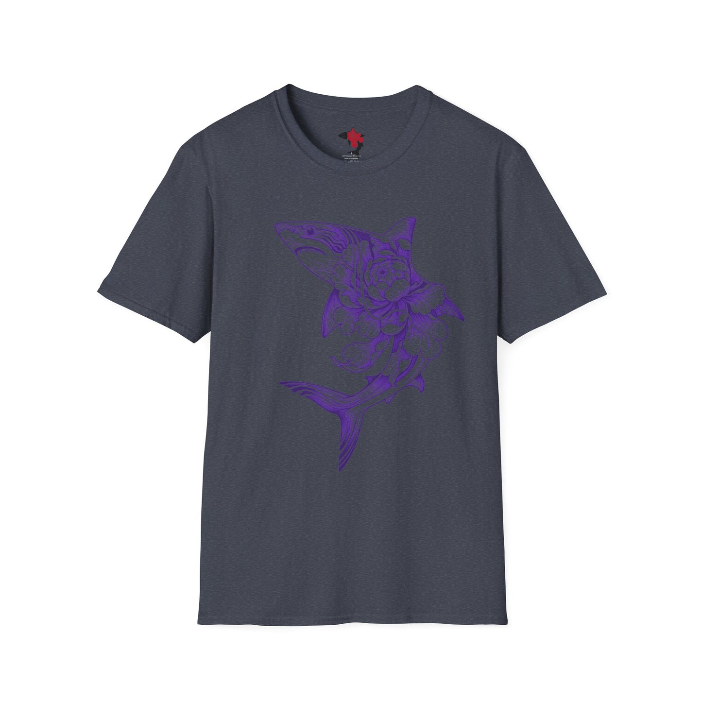 Saku Same - Blooming Shark T-Shirt - Lavender Peony Shark Graphic Tee