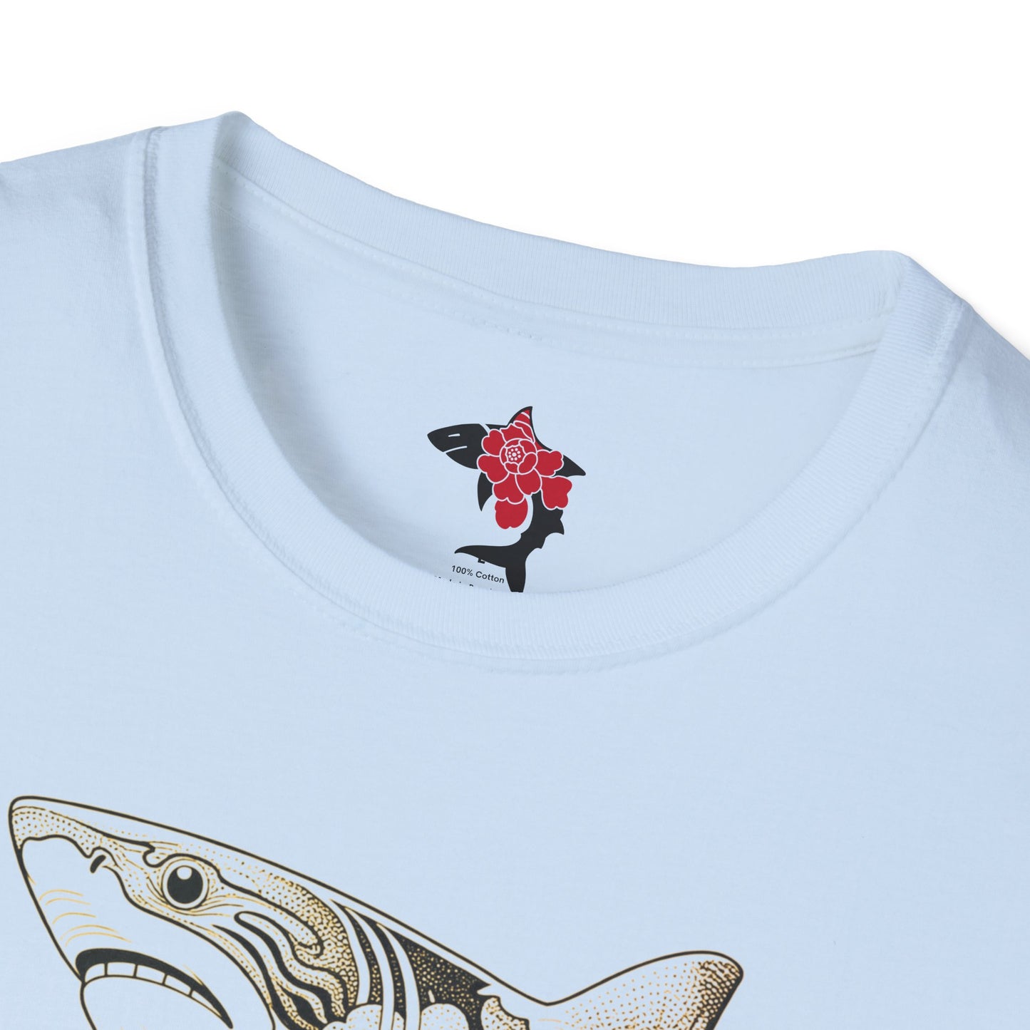 Saku Same - Blooming Shark Graphic T-Shirt - Pink Peony Shark Tee