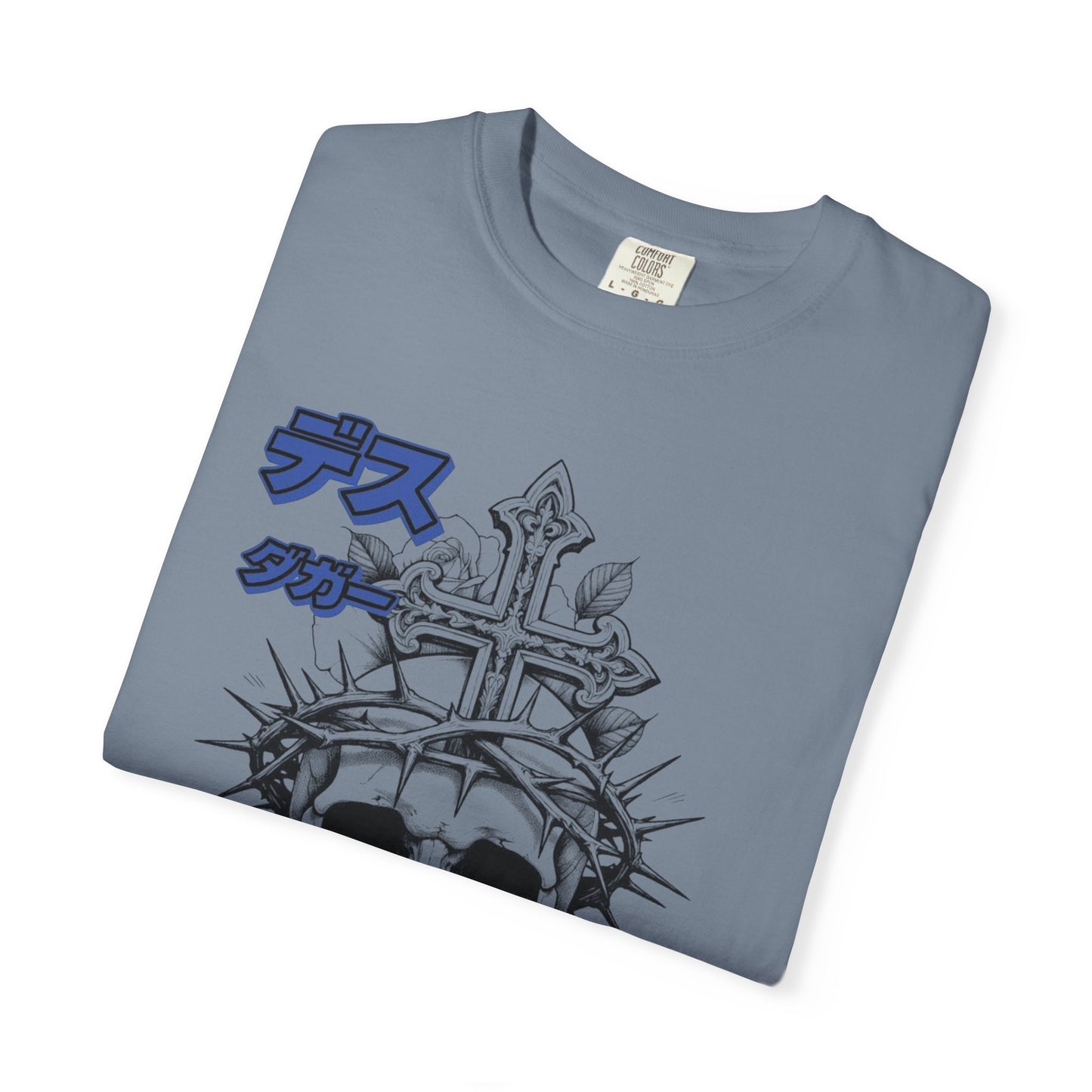 Saku Same - Skull & Rose T-Shirt Japanese Text Graphic Tee