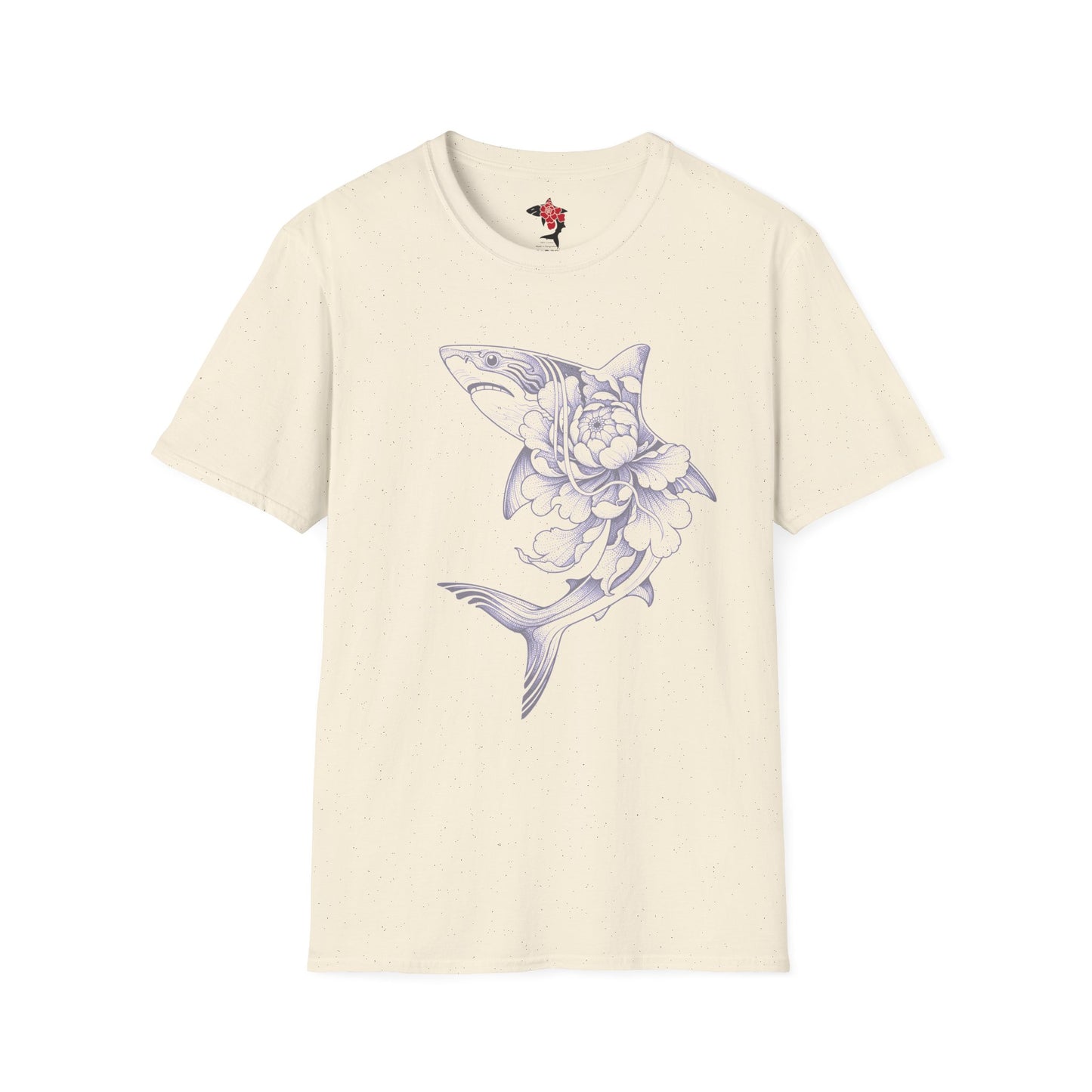 Saku Same - Floral Shark T-Shirt — Botanical Koi Shark Graphic Tee