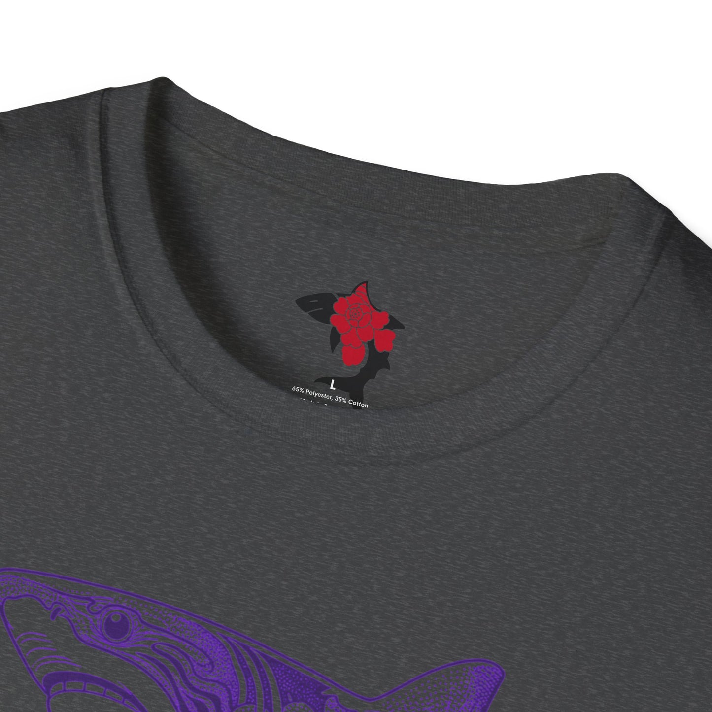 Saku Same - Blooming Shark T-Shirt - Lavender Peony Shark Graphic Tee