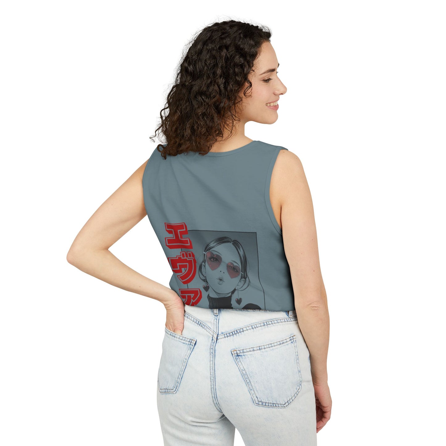 Saku Same - Eva - Anime Girl Graphic Tank — 'エヴァ' Retro Manga Portrait