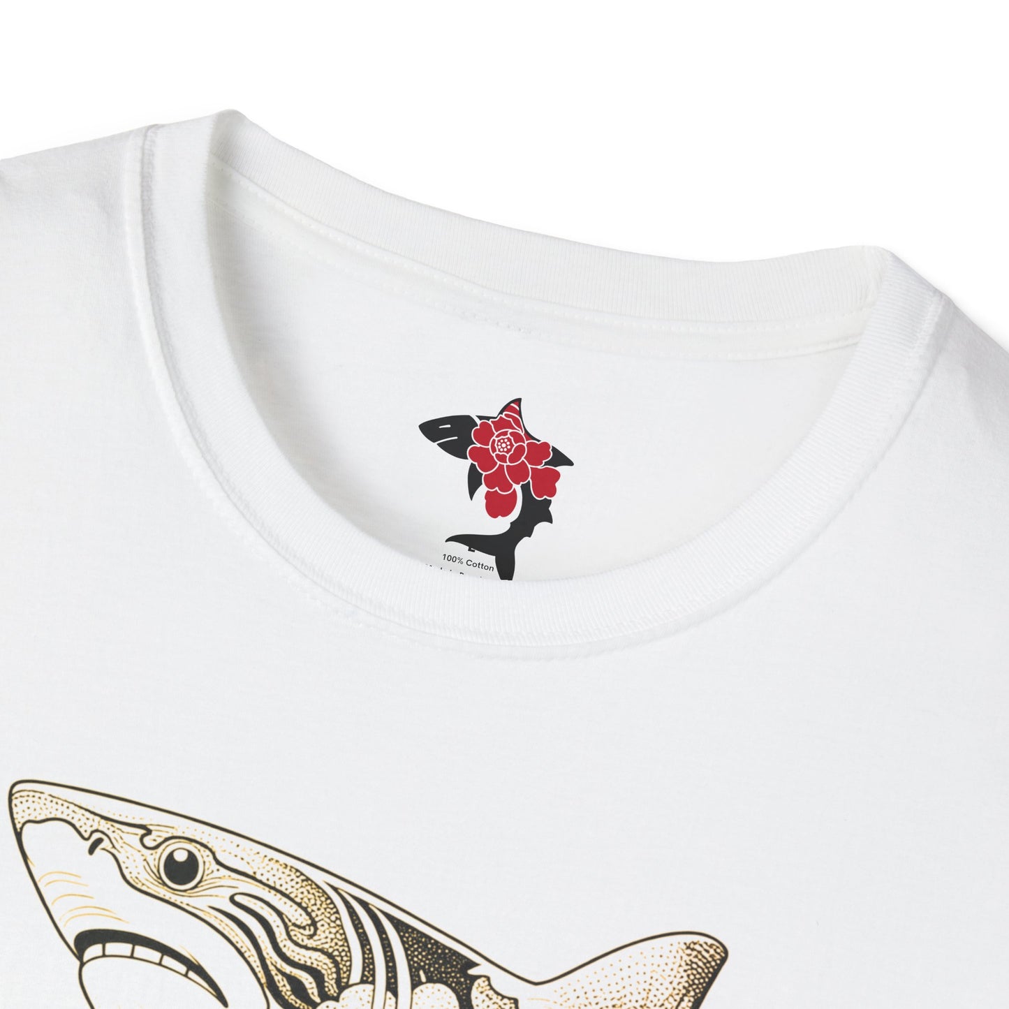 Saku Same - Blooming Shark Graphic T-Shirt - Pink Peony Shark Tee