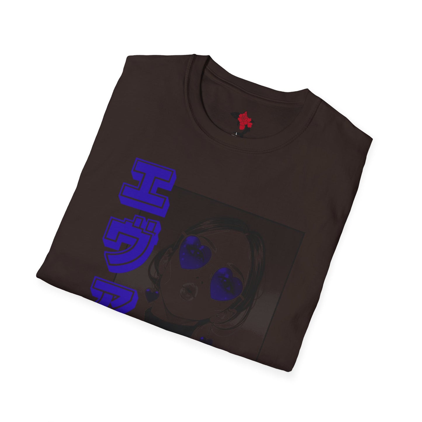 Saku Same - Eva - Anime Girl Graphic Tee with Japanese Text - Eva - 'エヴァ' Portrait T-Shirt