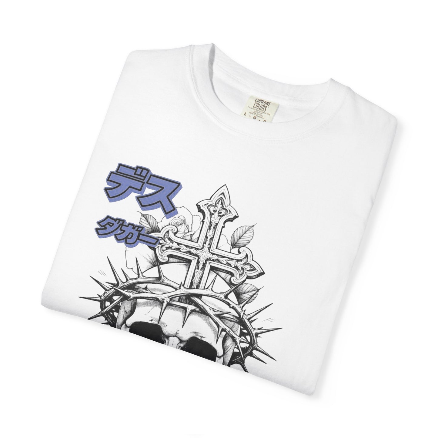Saku Same - Skull & Rose T-Shirt Japanese Text Graphic Tee
