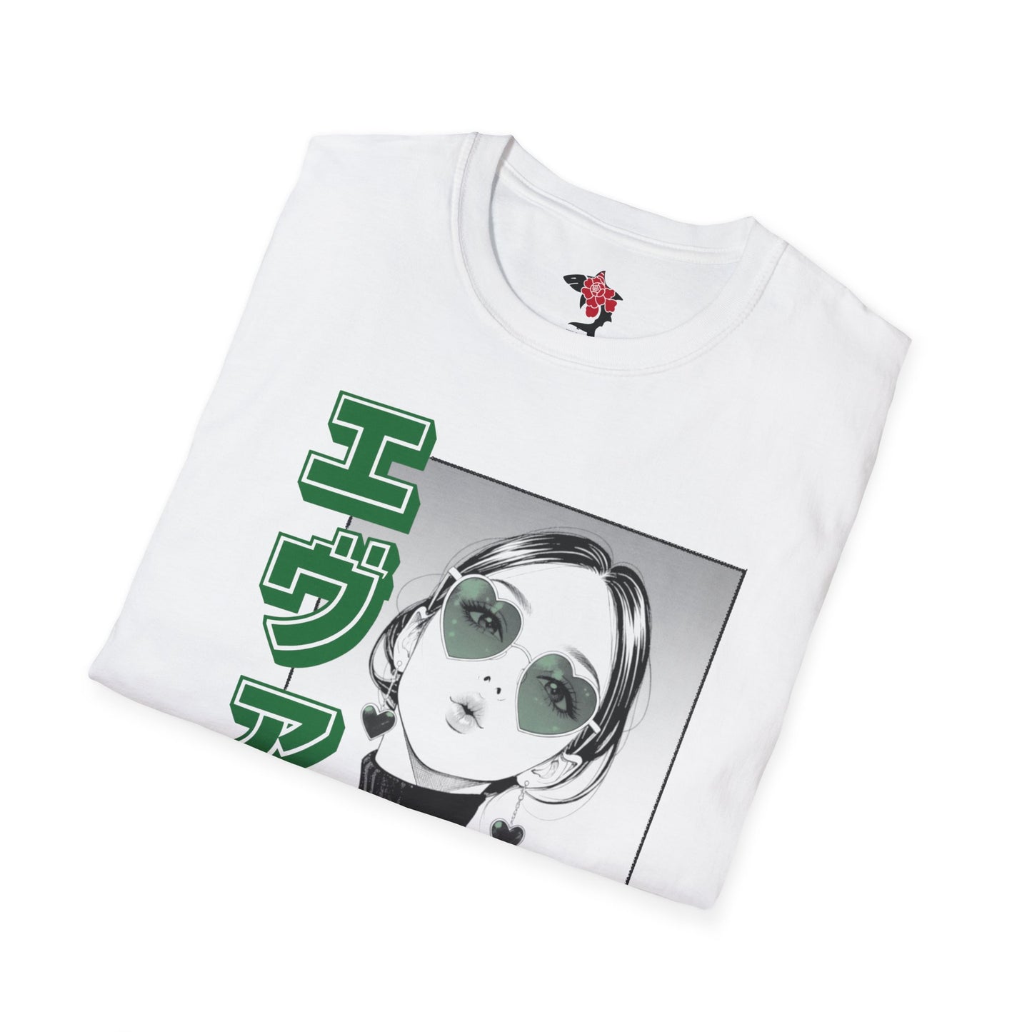 Saku Same - Eva - Anime Girl Graphic Tee with Japanese Text — 'Eva' Retro Aesthetic T-Shirt