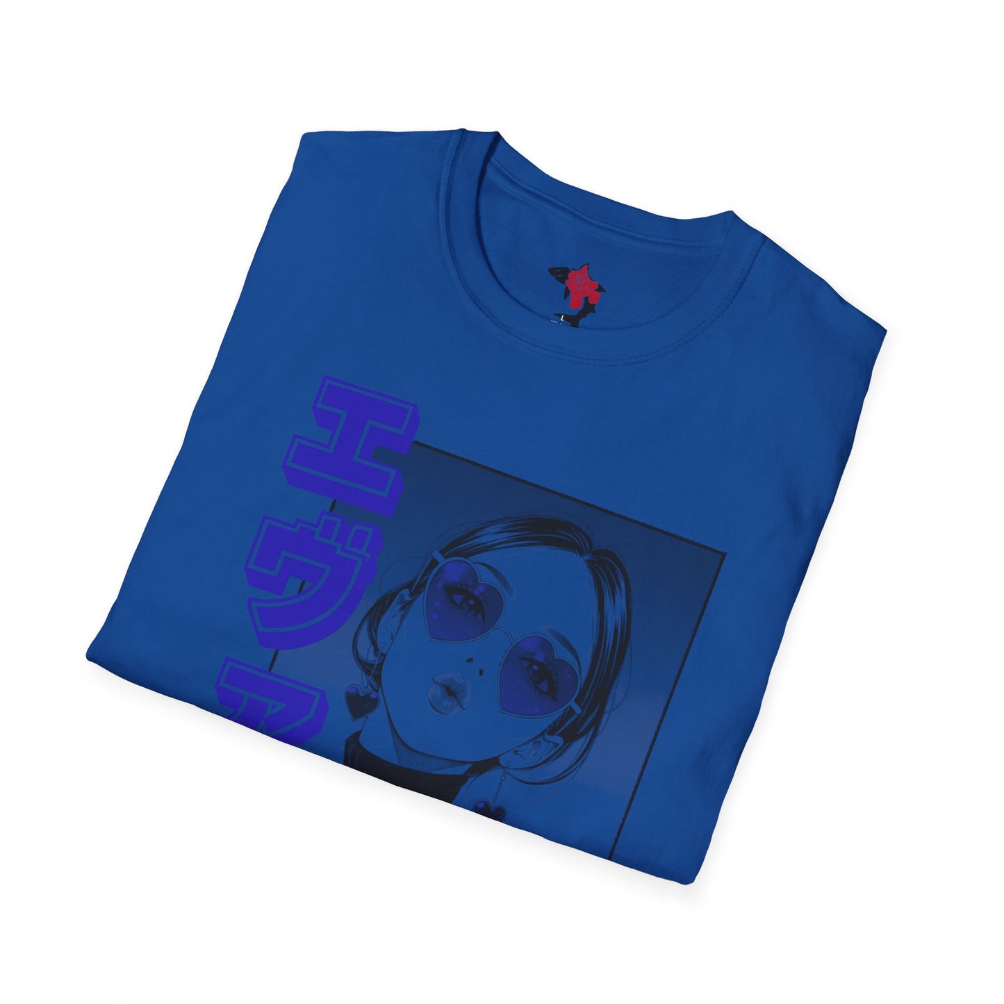 Saku Same - Eva - Anime Girl Graphic Tee with Japanese Text - Eva - 'エヴァ' Portrait T-Shirt