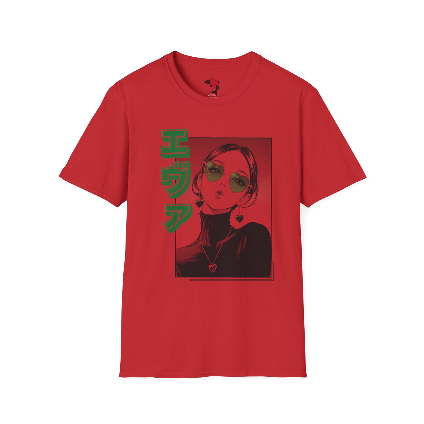 Saku Same - Eva - Anime Girl Graphic Tee with Japanese Text — 'Eva' Retro Aesthetic T-Shirt
