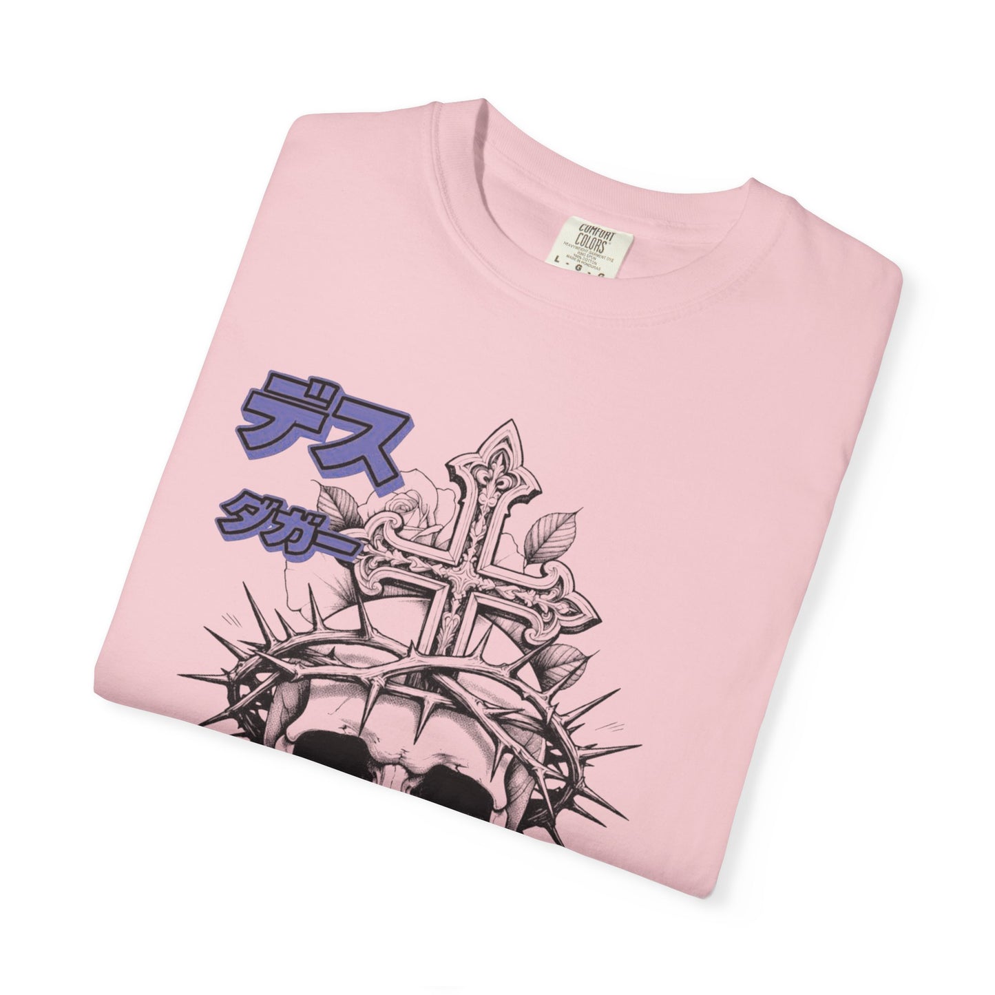 Saku Same - Skull & Rose T-Shirt Japanese Text Graphic Tee