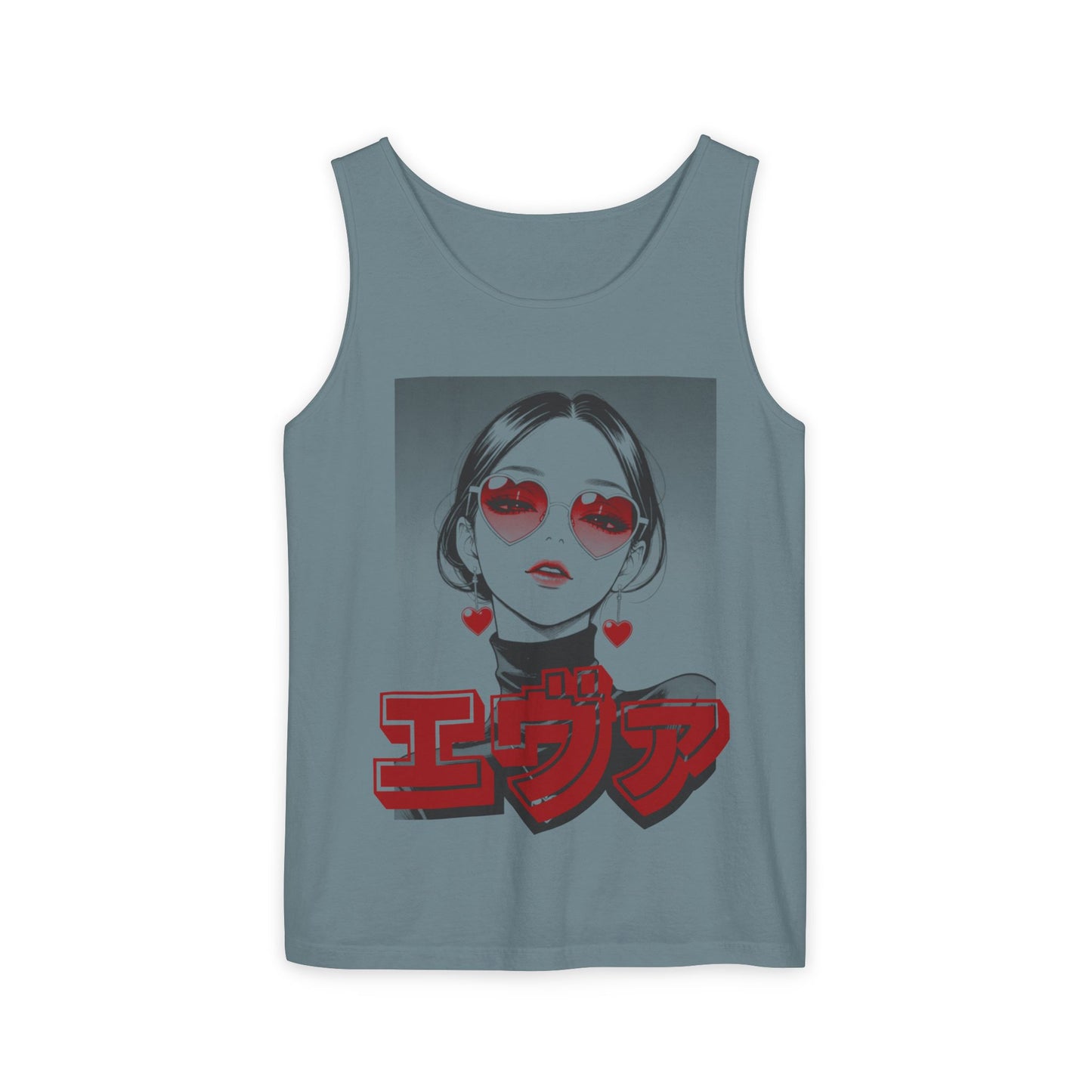 Saku Same - Eva - Anime Girl Graphic Tank — 'エヴァ' Retro Manga Portrait