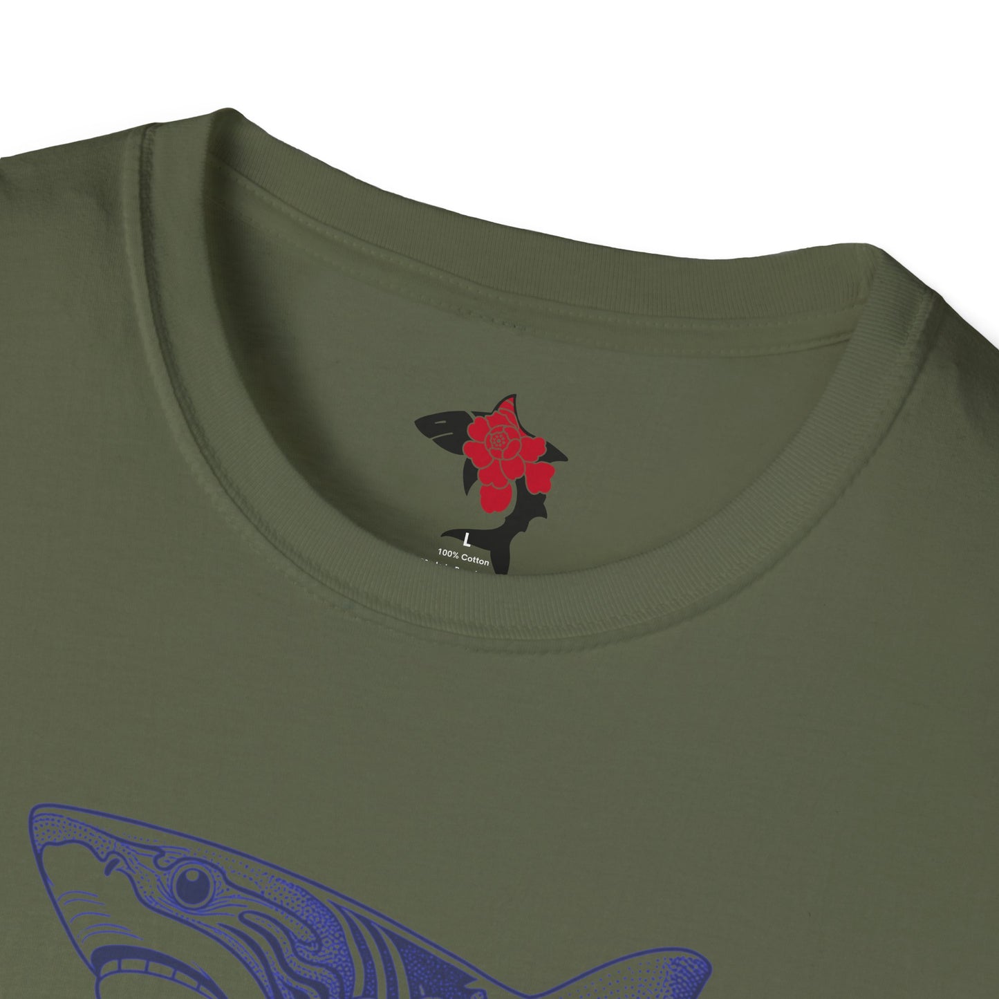 Saku Same - Floral Shark T-Shirt — Botanical Koi Shark Graphic Tee