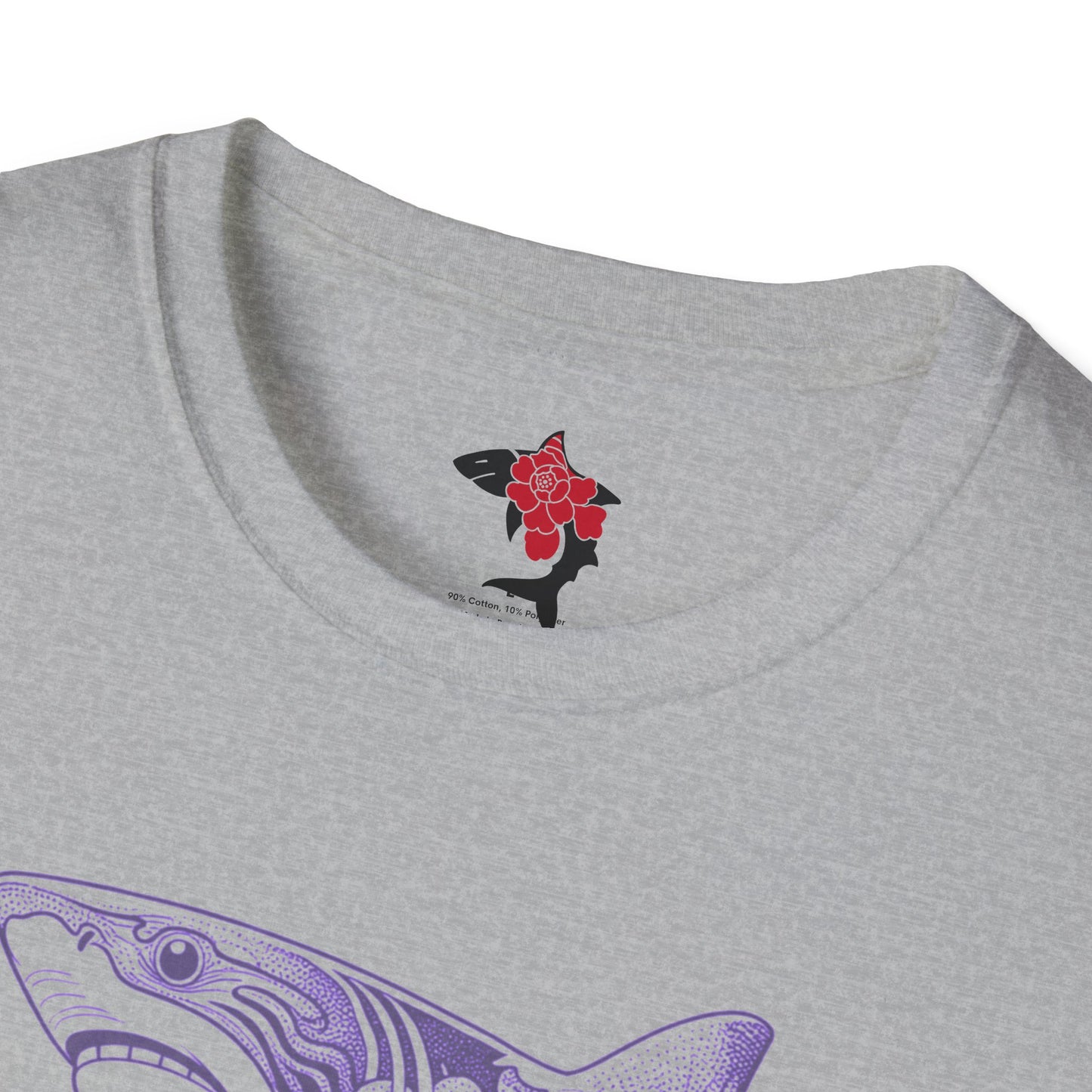 Saku Same - Blooming Shark T-Shirt - Lavender Peony Shark Graphic Tee