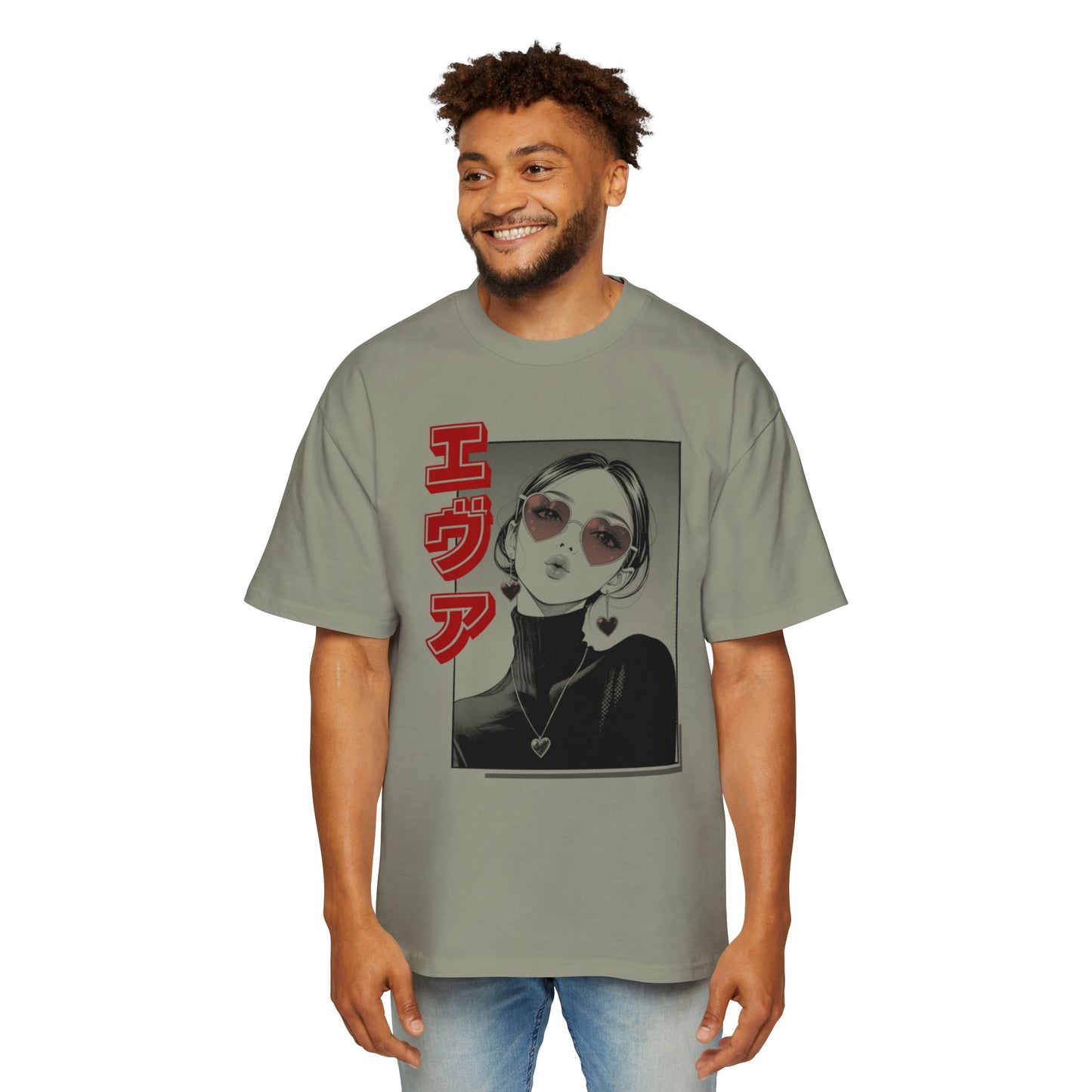Saku Same "EVA" Japanese Text Oversized T-Shirt