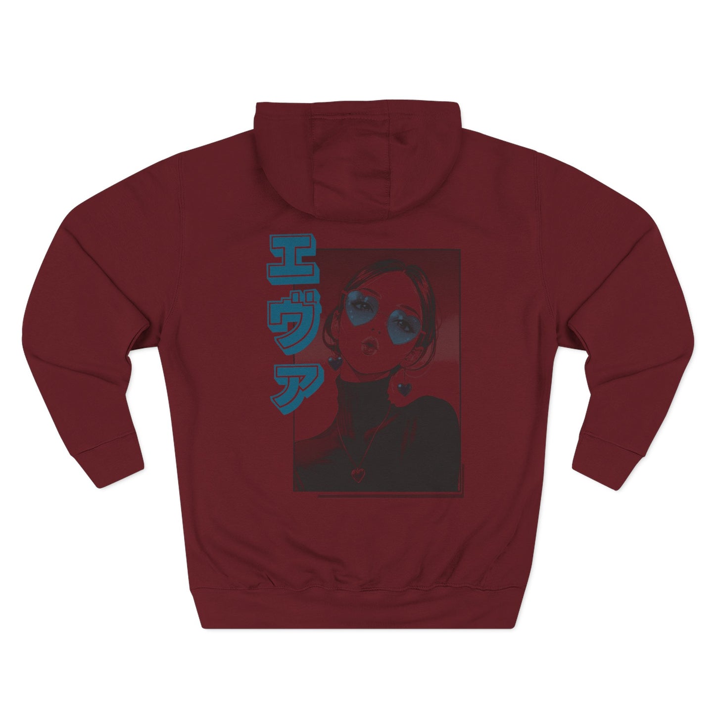 Saku Same - Eva - Anime Girl Portrait Hoodie  "エヴァ" Graphic Fleece Hoodie