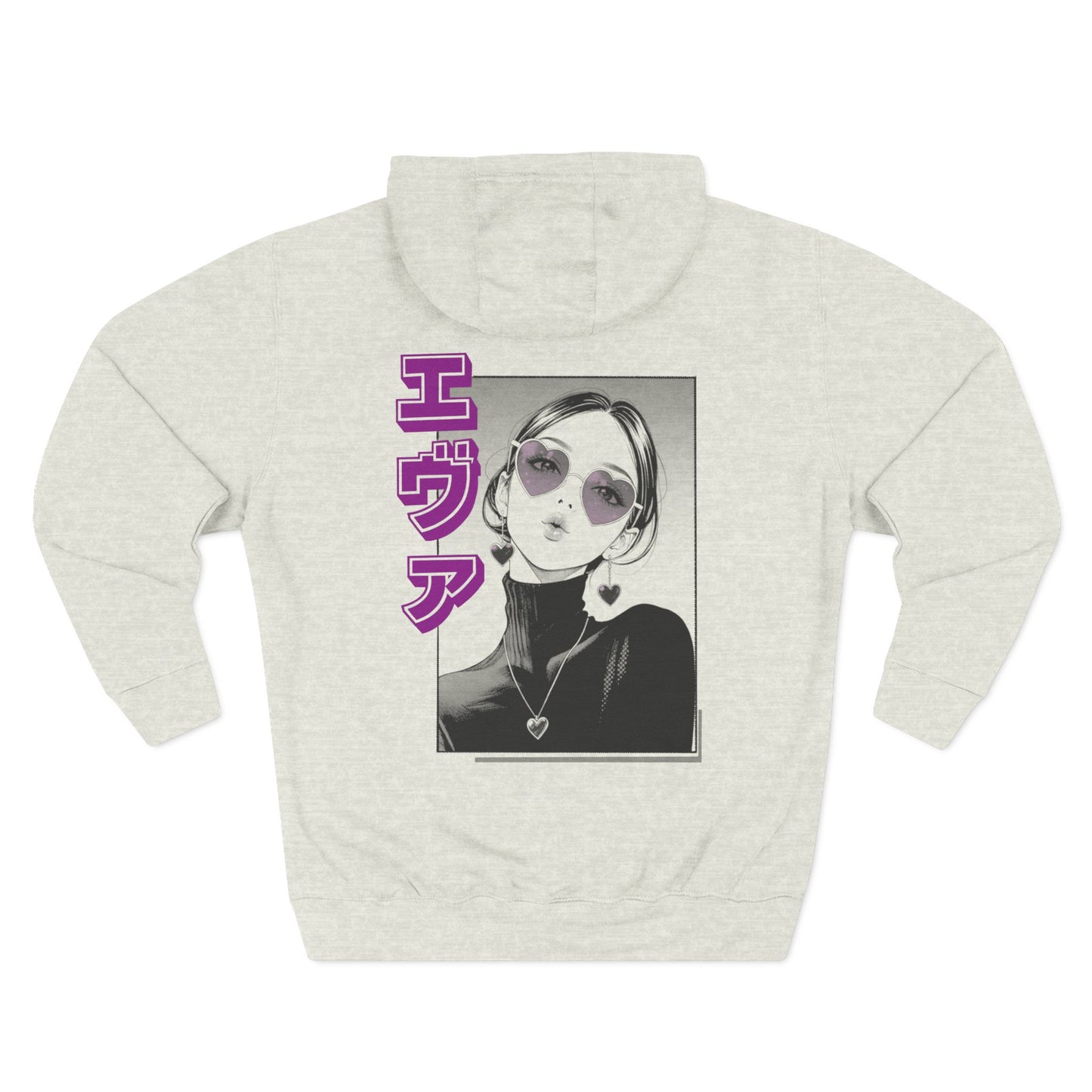 Saku Same - Eva - Retro Manga Girl Graphic Hoodie with Japanese Text
