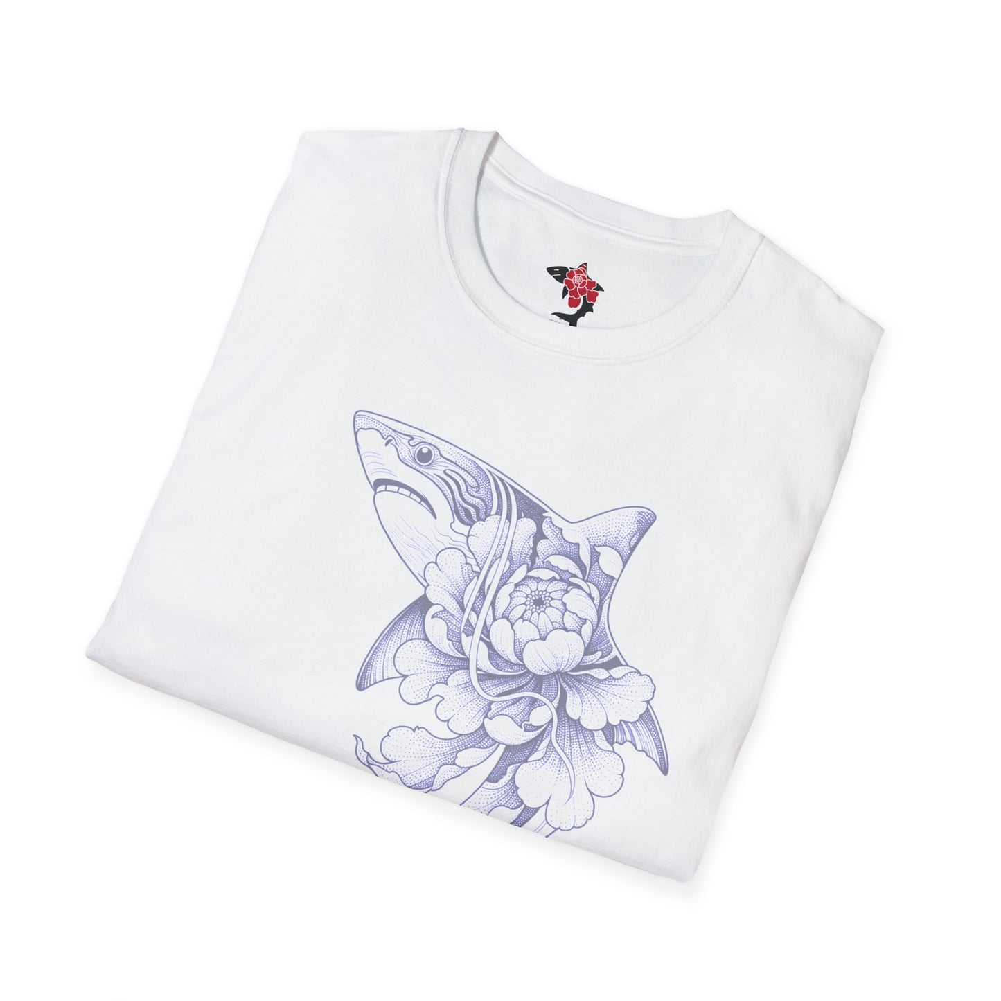 Saku Same - Floral Shark T-Shirt — Botanical Koi Shark Graphic Tee