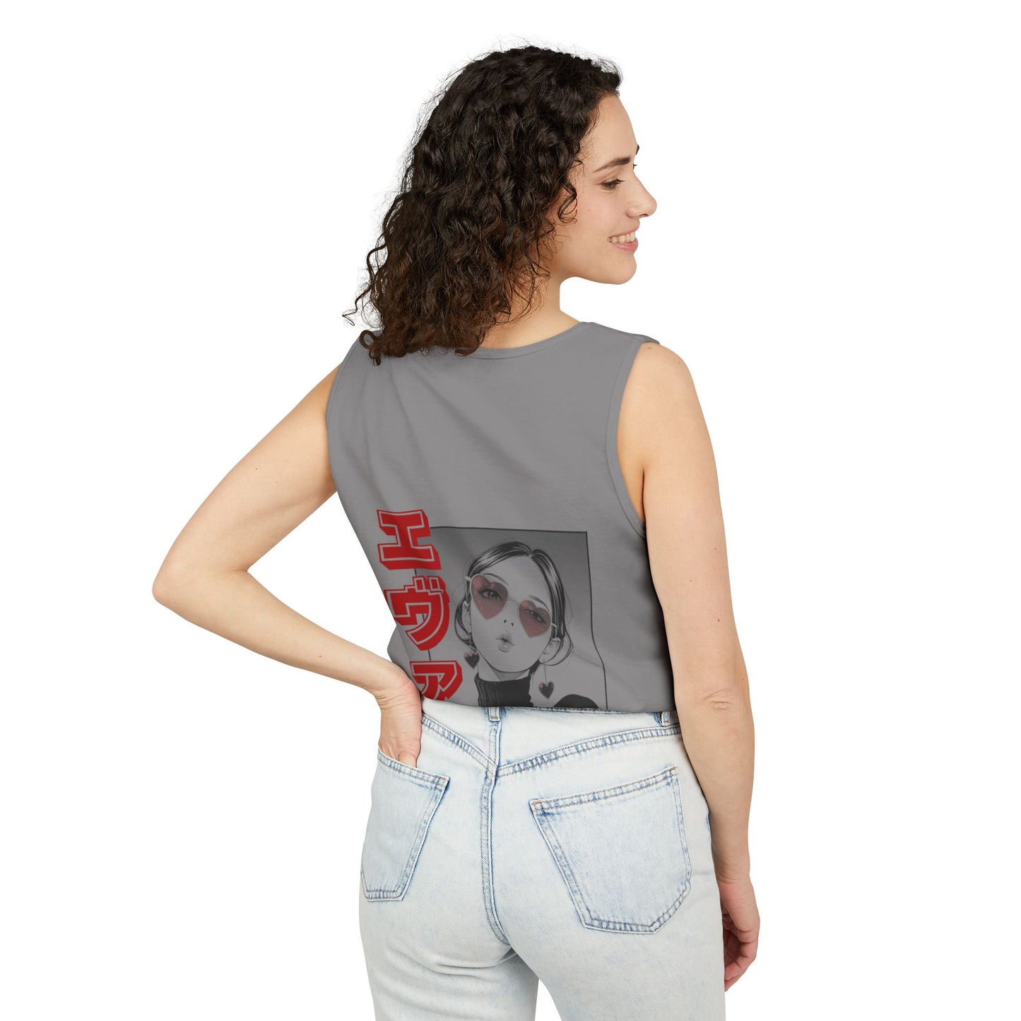 Saku Same - Eva - Anime Girl Graphic Tank — 'エヴァ' Retro Manga Portrait