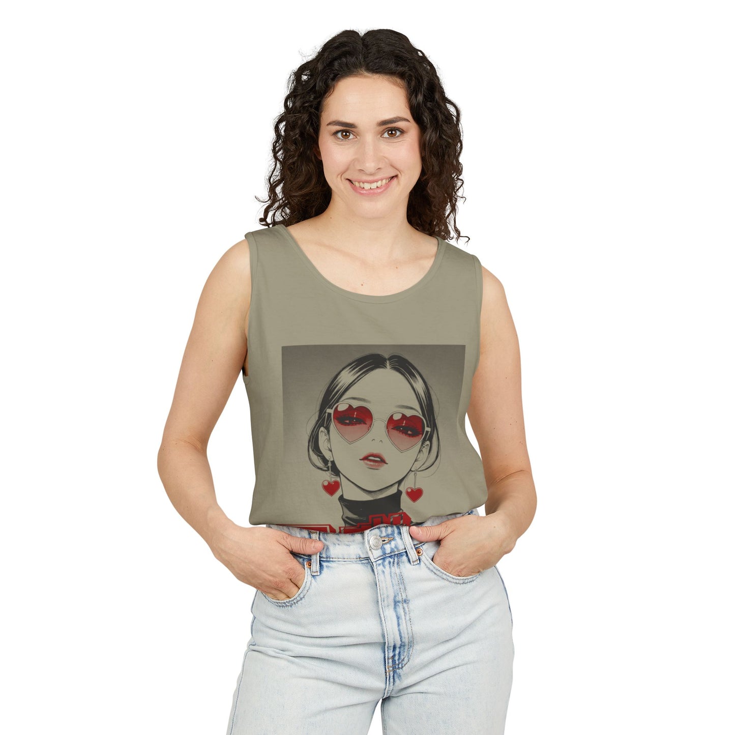 Saku Same - Eva - Anime Girl Graphic Tank — 'エヴァ' Retro Manga Portrait