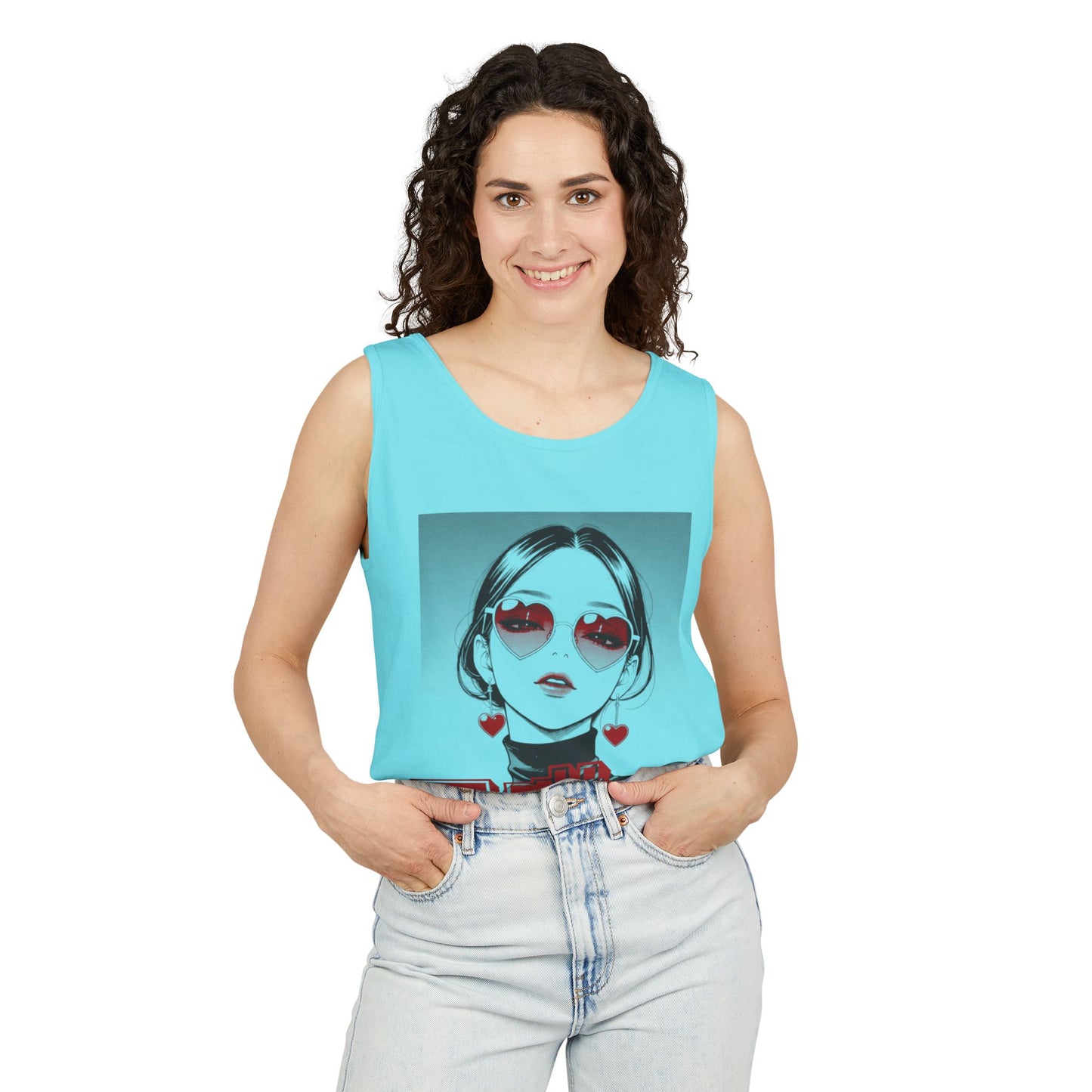 Saku Same - Eva - Anime Girl Graphic Tank — 'エヴァ' Retro Manga Portrait