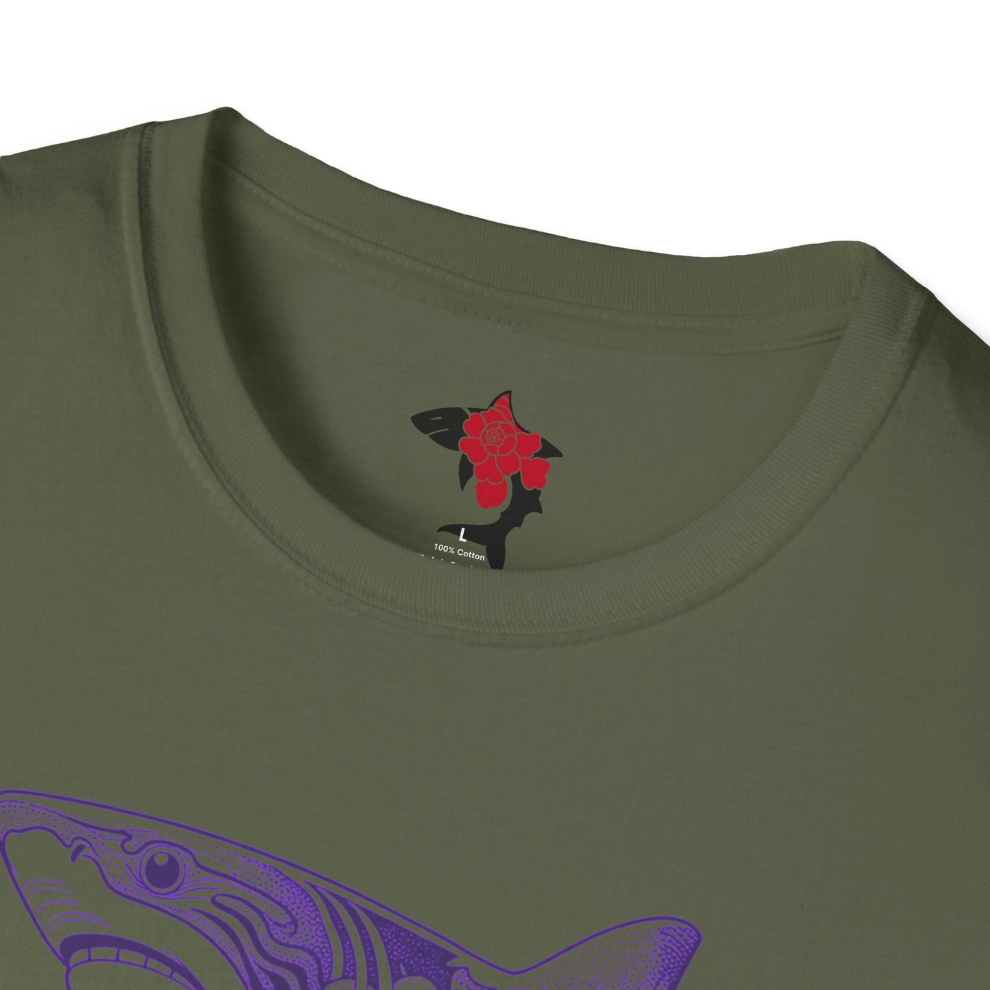 Saku Same - Blooming Shark T-Shirt - Lavender Peony Shark Graphic Tee