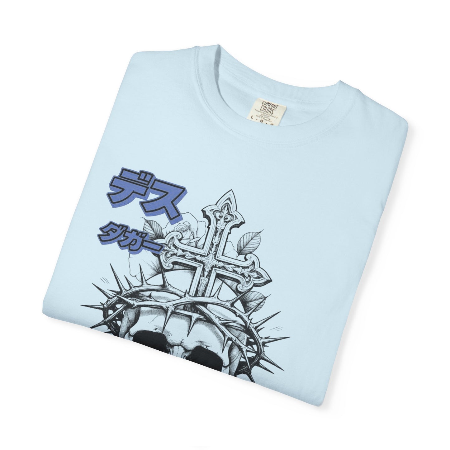 Saku Same - Skull & Rose T-Shirt Japanese Text Graphic Tee