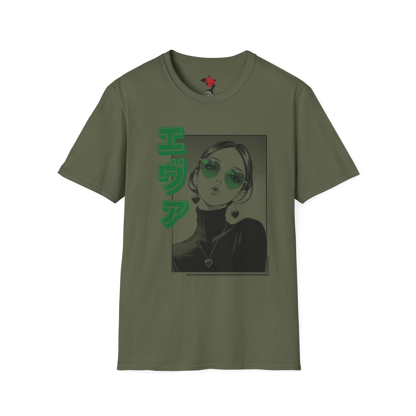 Saku Same - Eva - Anime Girl Graphic Tee with Japanese Text — 'Eva' Retro Aesthetic T-Shirt