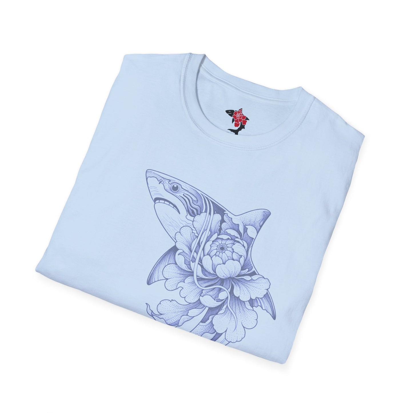 Saku Same - Floral Shark T-Shirt — Botanical Koi Shark Graphic Tee