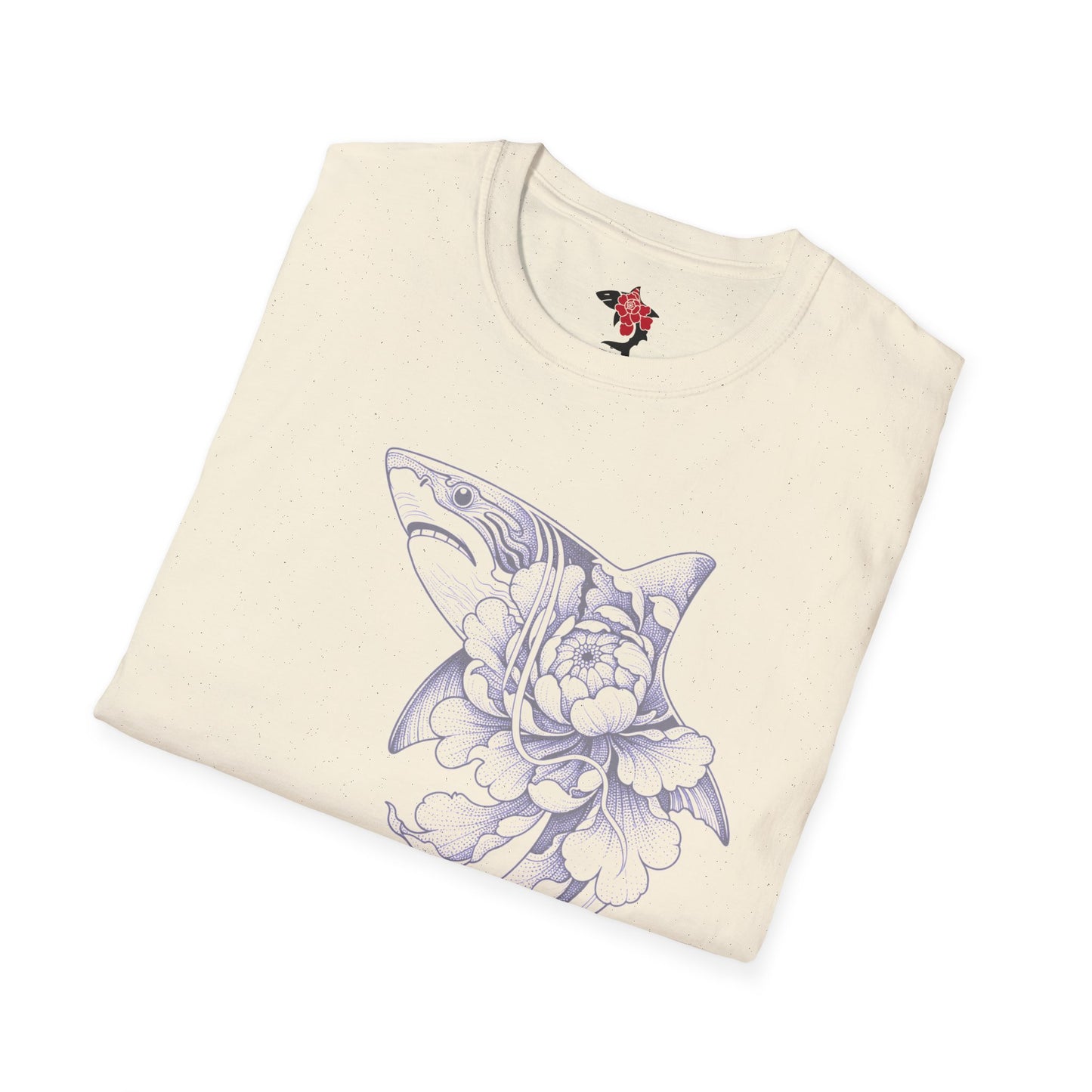 Saku Same - Floral Shark T-Shirt — Botanical Koi Shark Graphic Tee
