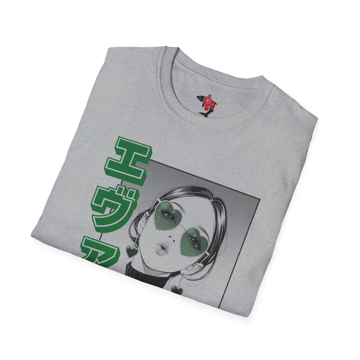 Saku Same - Eva - Anime Girl Graphic Tee with Japanese Text — 'Eva' Retro Aesthetic T-Shirt