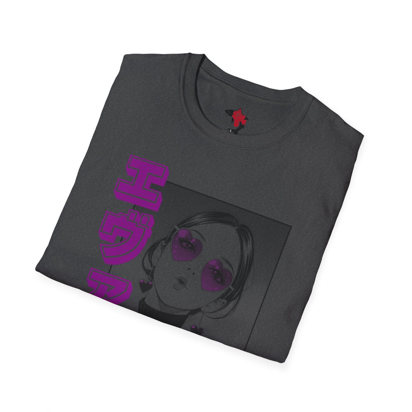 Saku Same - Eva - Anime Girl Portrait T-Shirt with Japanese Text Eva  (エヴァ) — Retro Cool Graphic Tee