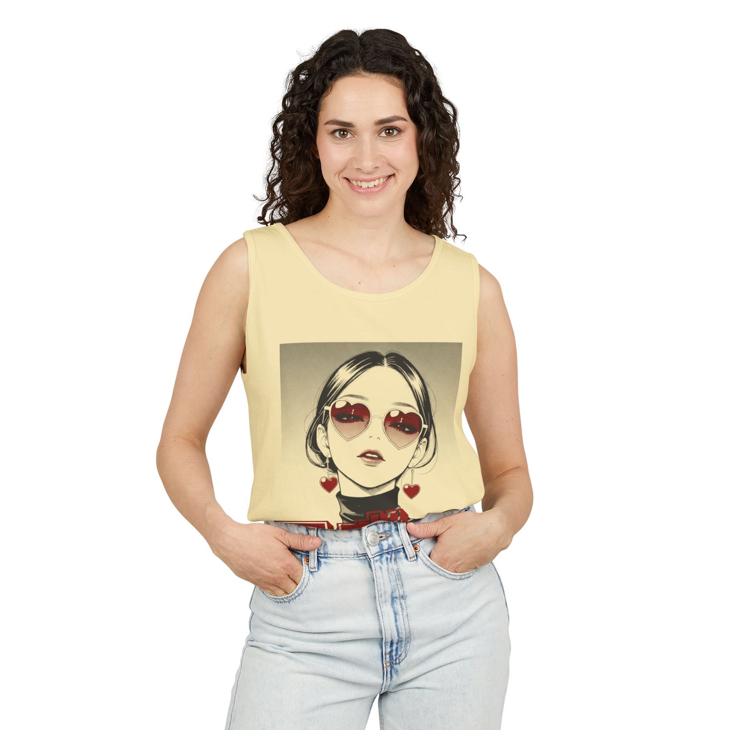 Saku Same - Eva - Anime Girl Graphic Tank — 'エヴァ' Retro Manga Portrait