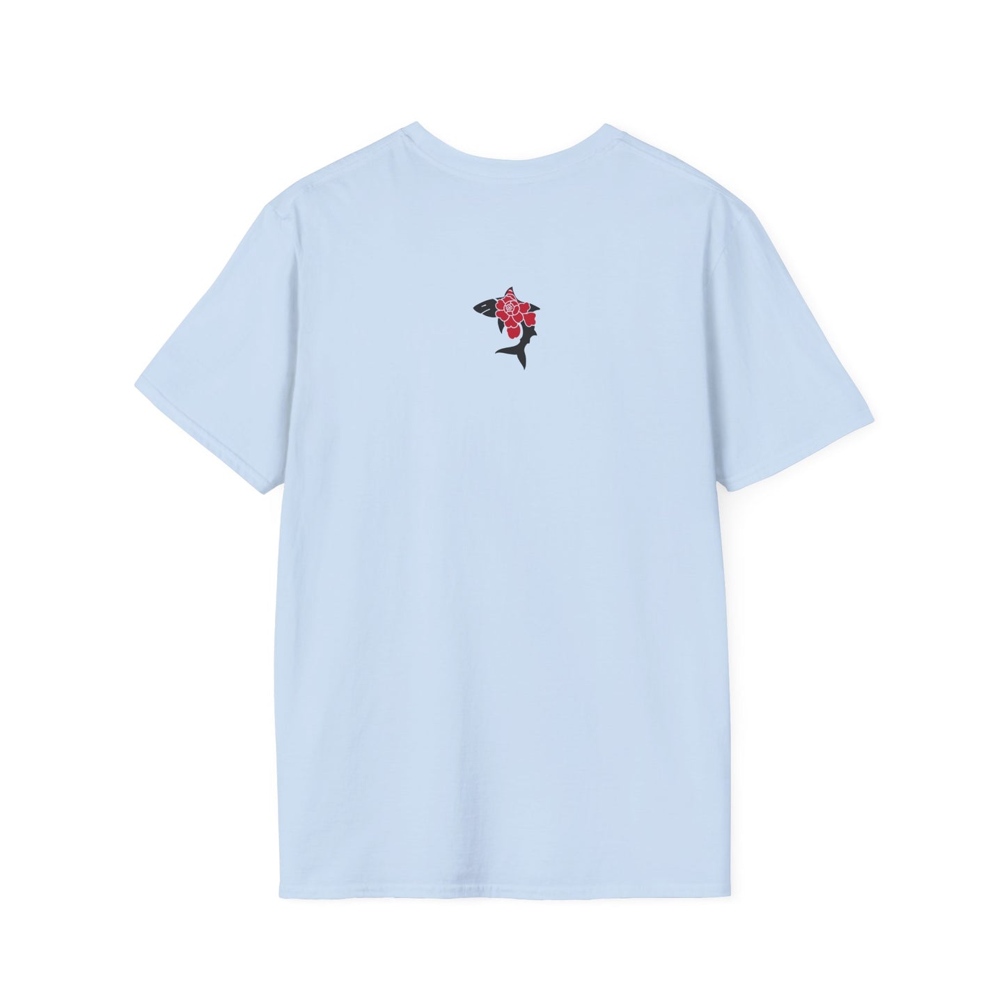 Saku Same - Blooming  Shark T-Shirt - Rose Tattoo Style Graphic Tee