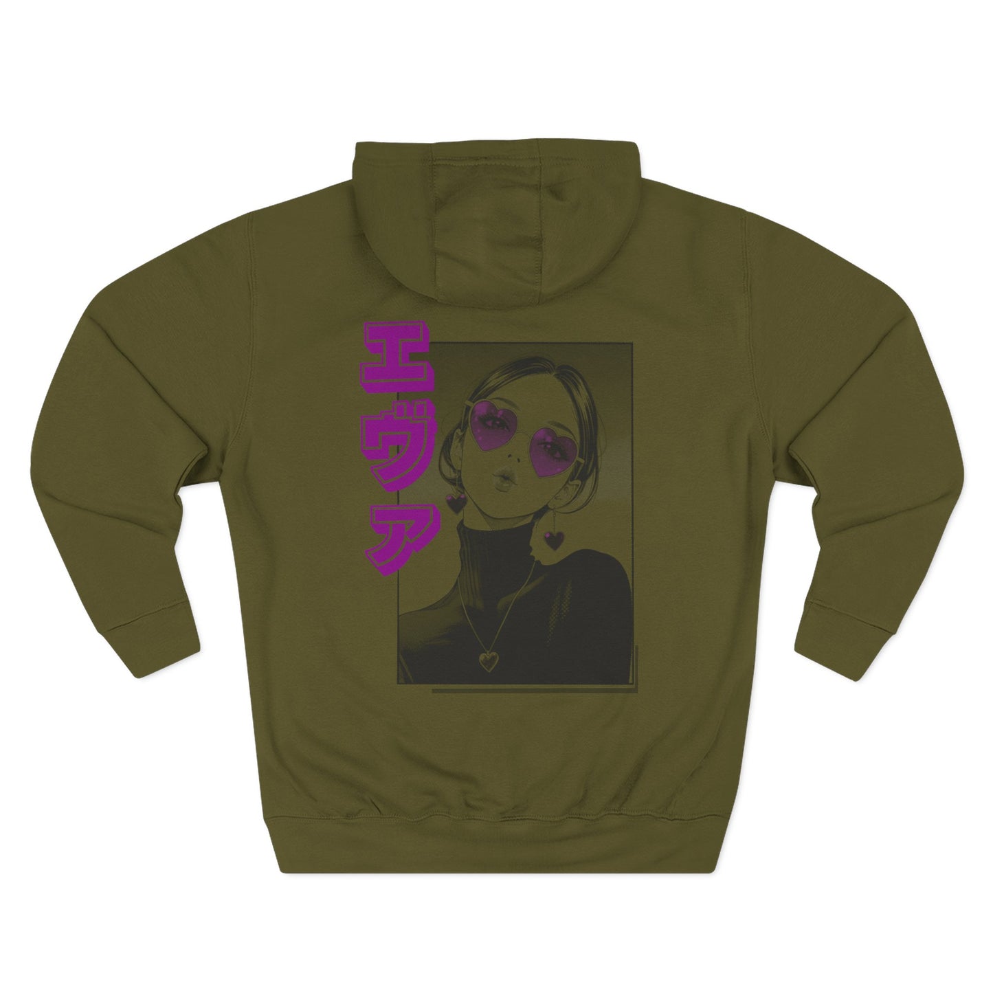 Saku Same - Eva - Retro Manga Girl Graphic Hoodie with Japanese Text
