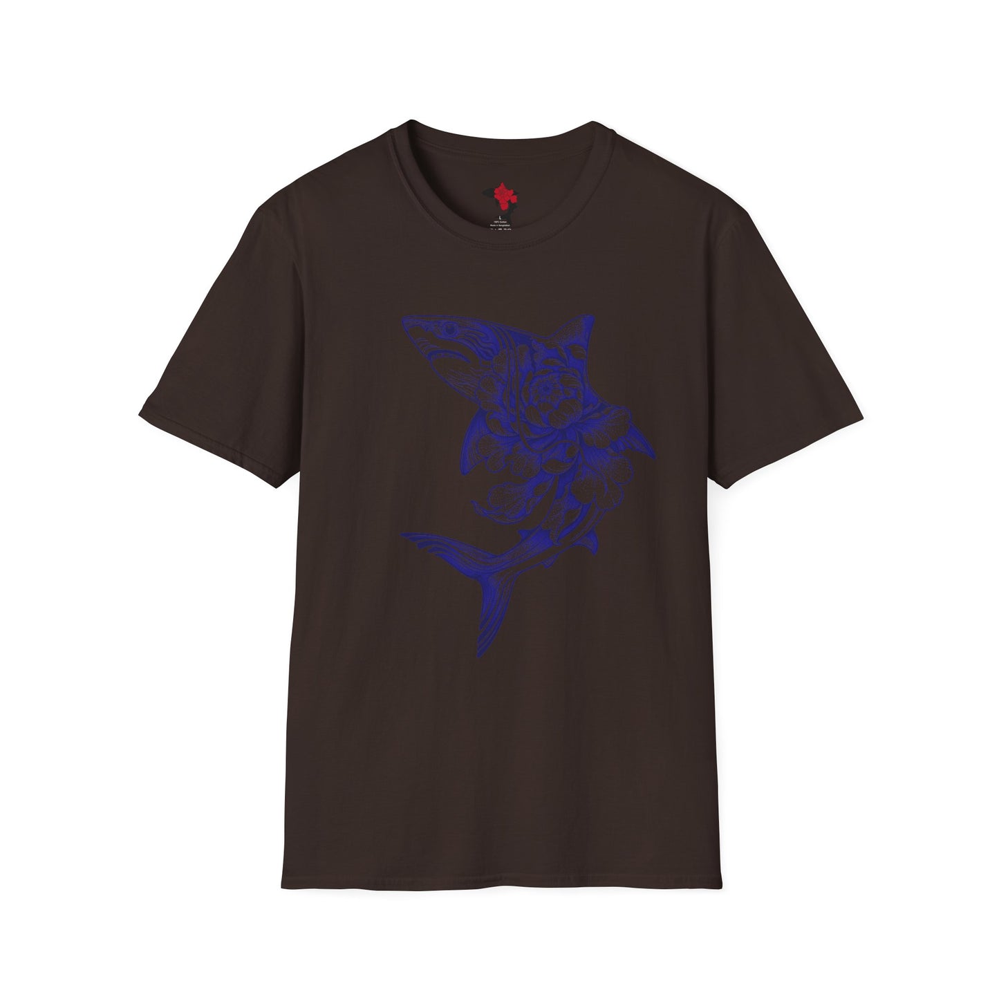 Saku Same - Floral Shark T-Shirt — Botanical Koi Shark Graphic Tee