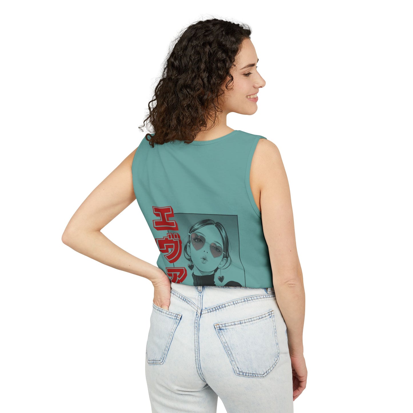 Saku Same - Eva - Anime Girl Graphic Tank — 'エヴァ' Retro Manga Portrait