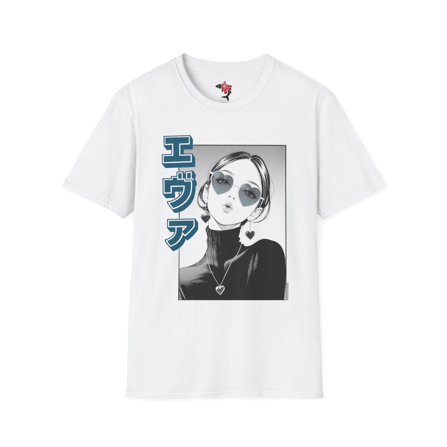 Saku Same - Eva - Girl Graphic T‑Shirt — 'エヴァ' Retro Stylish Portrait Tee