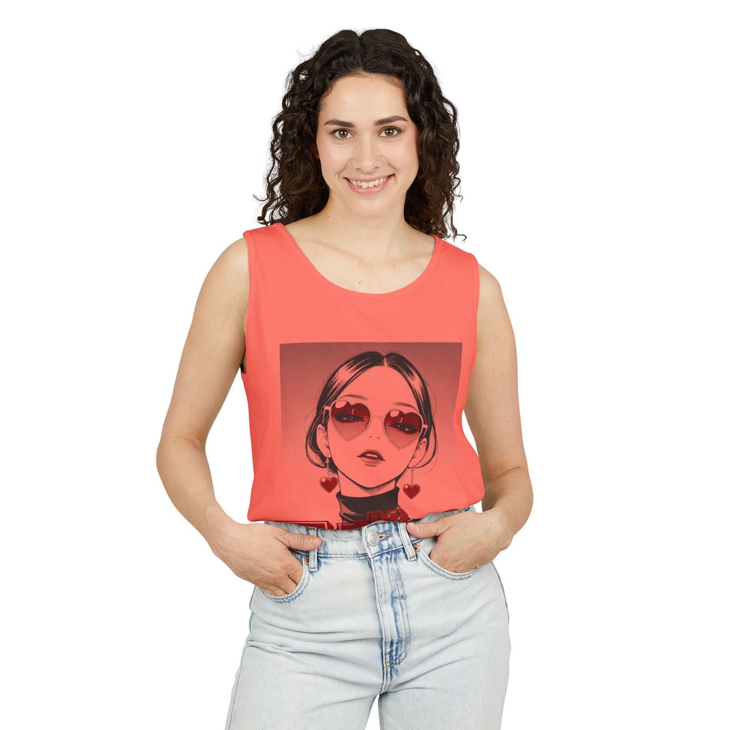 Saku Same - Eva - Anime Girl Graphic Tank — 'エヴァ' Retro Manga Portrait