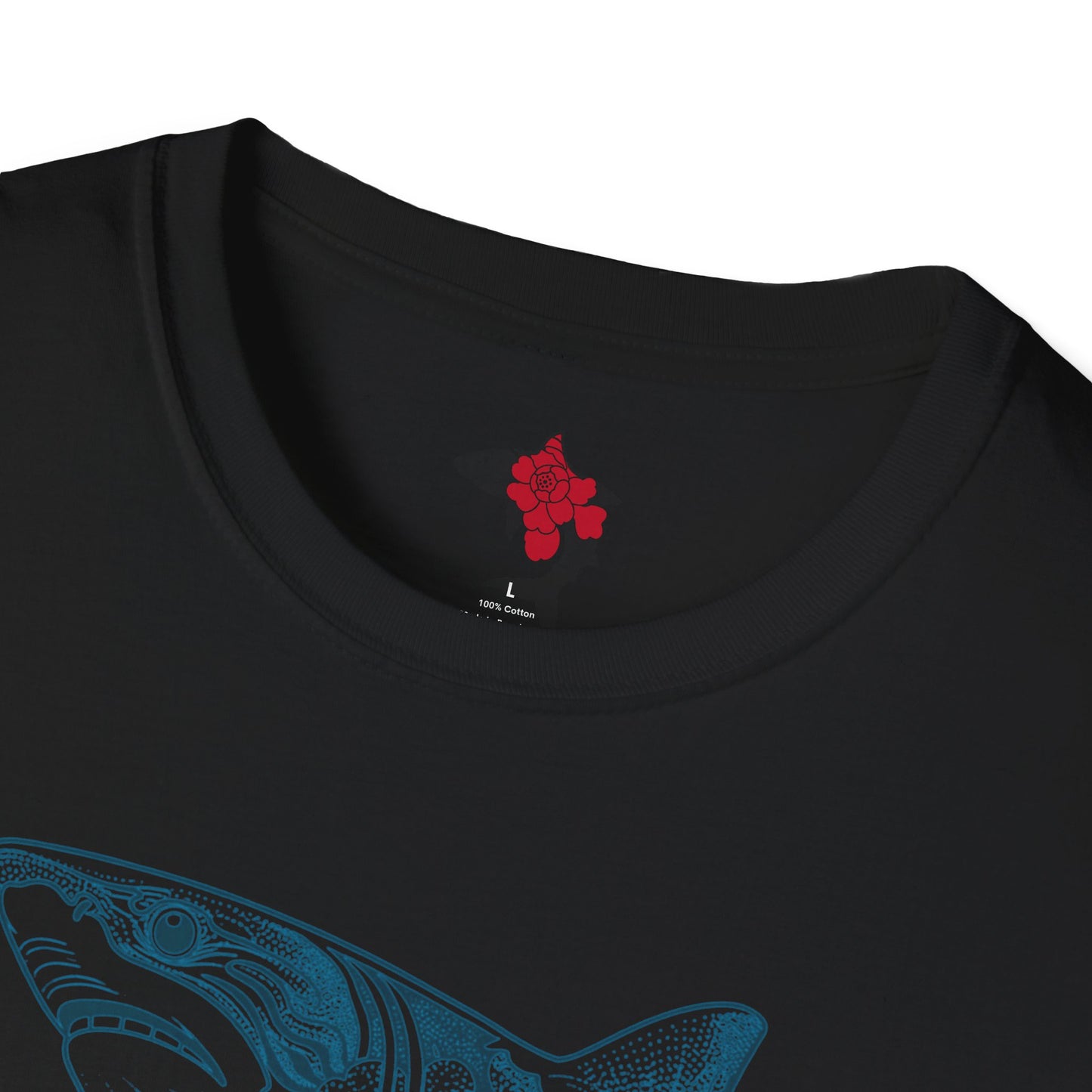 Saku Same - Blooming Shark Graphic Tee - Coastal Tattoo-Inspired T-Shirt